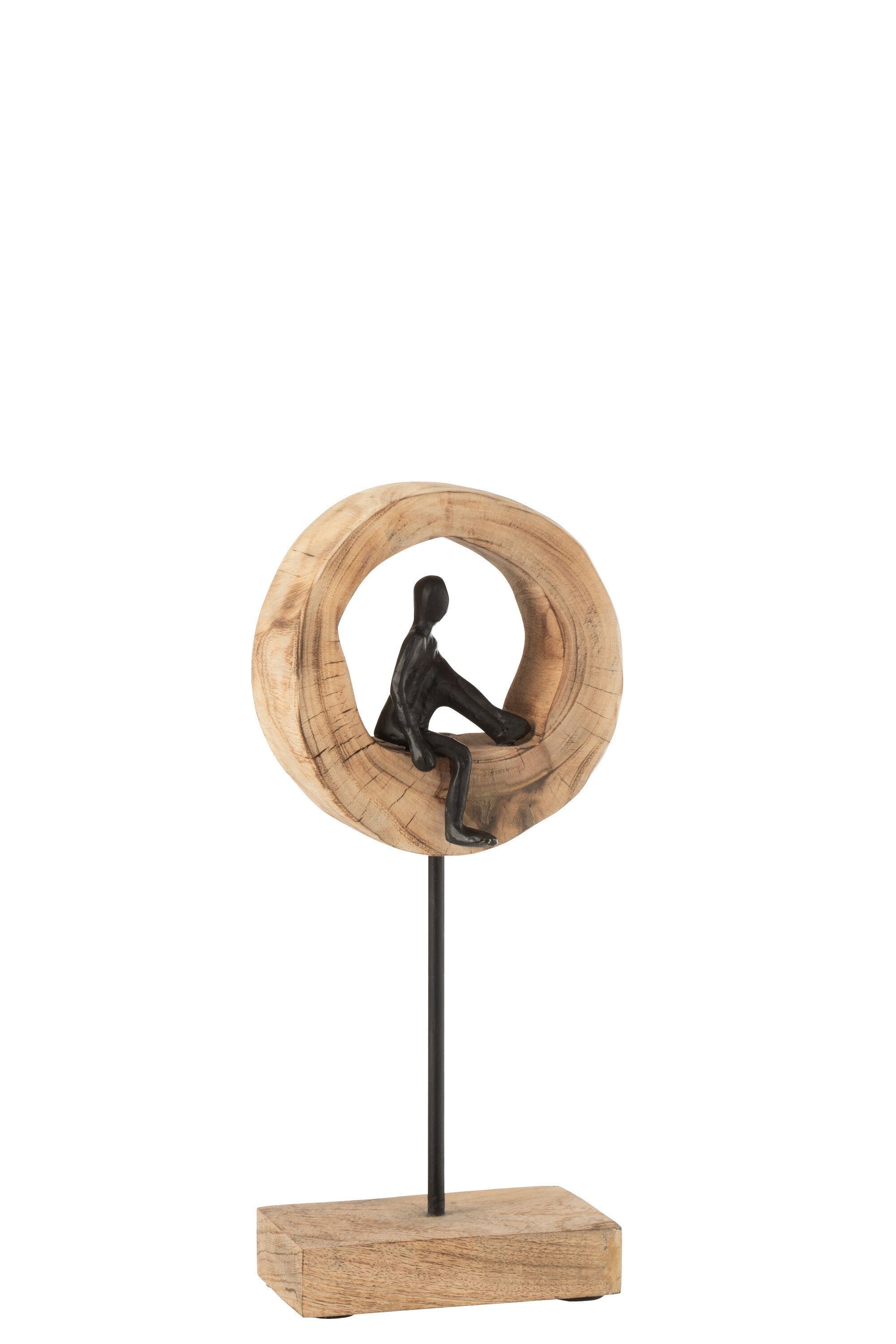 Dekoobjekt Denkende Figuren im Schwarz Mangobaum aus und - Erhä Aluminium in GILDE Ring