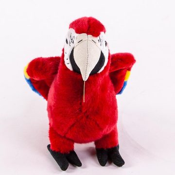 Teddys Rothenburg Kuscheltier Kuscheltier Papagei rot 24 cm stehend (Papagei rot 24 cm Aras/Macaw Vögel Plüschpapagei Stoffpapagei, Stofftiere)