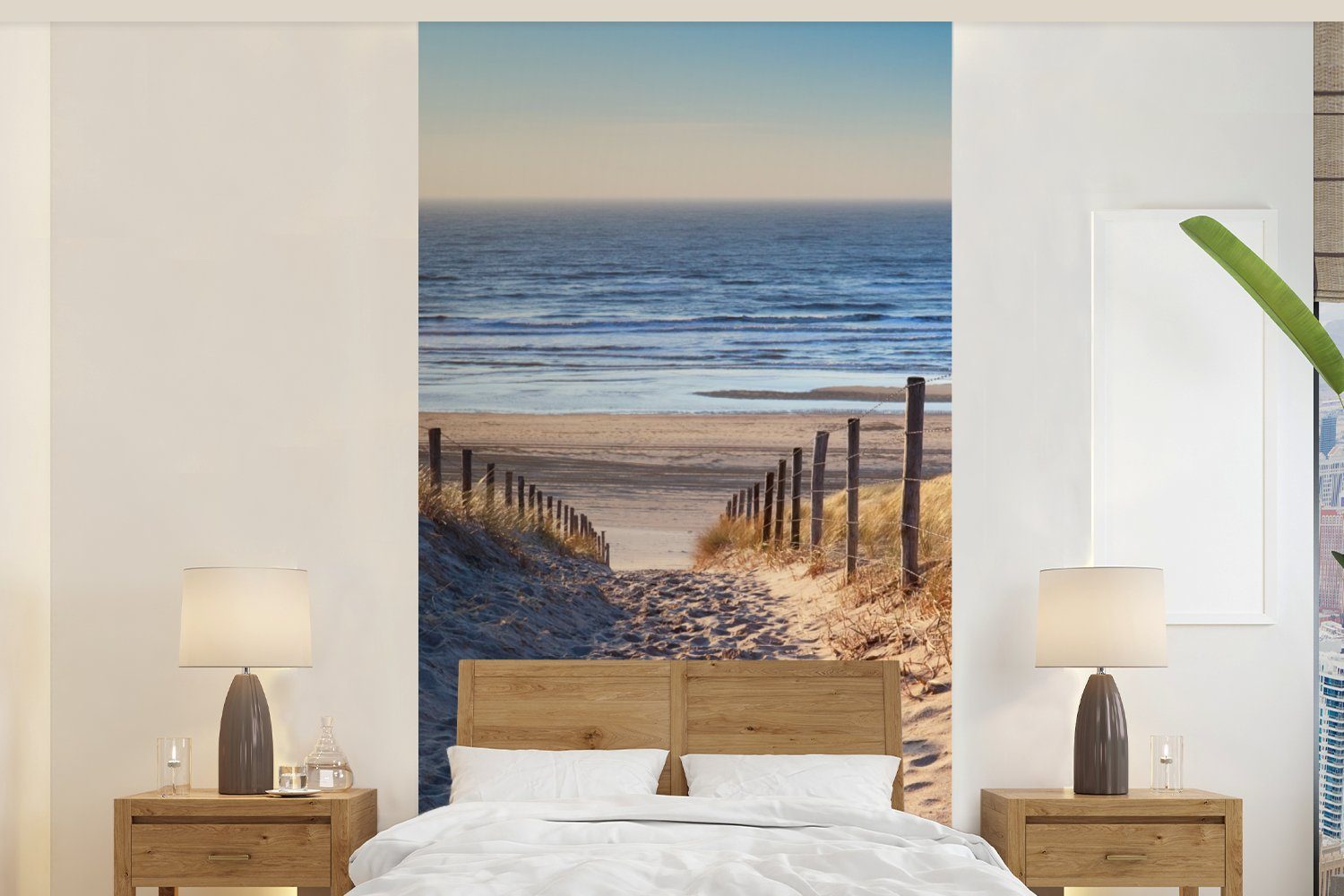 Top-Verkaufstaktik MuchoWow Fototapete Strand - Meer (2 Niederlande bedruckt, - für Matt, Wohnzimmer Schlafzimmer Vliestapete - - Küche, St), Sonne, Fototapete Dünen