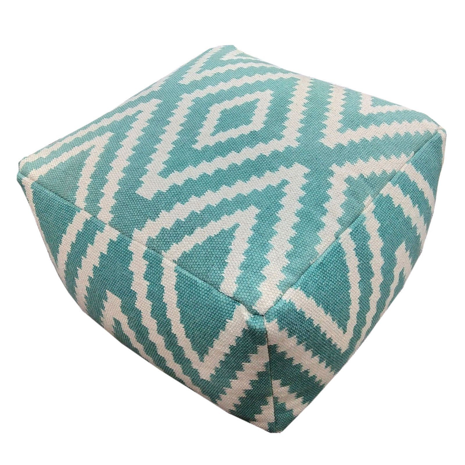 Casamia Pouf Sitzwürfel Fußhocker Sitzhocker 55x37x55cm Pouf Kelim Bodenkissen Peru