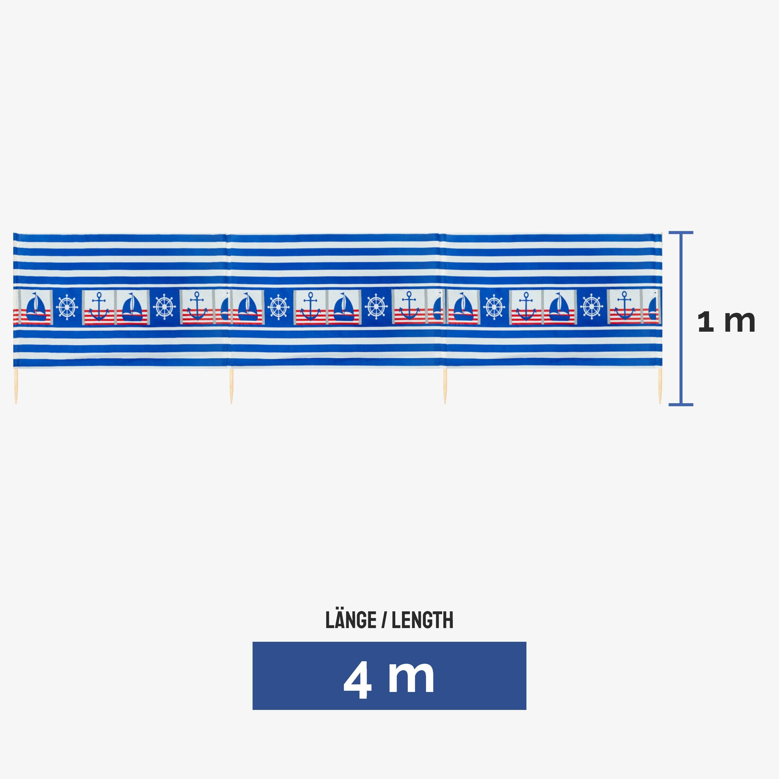 Ladeheid Windschutz Strand Sichtschutz 4m LAEX001 günstig online kaufen