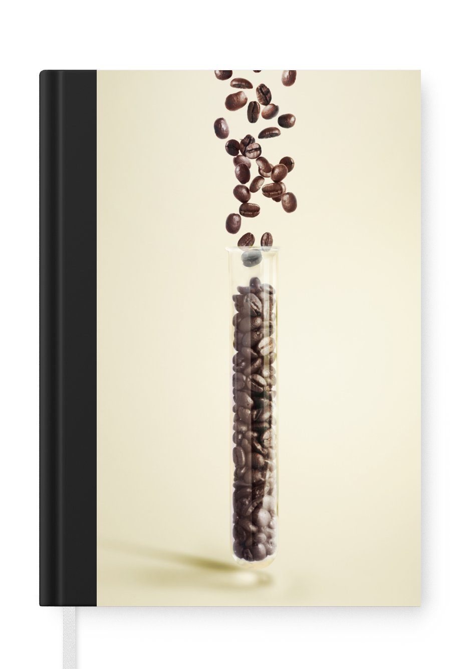 MuchoWow Notizbuch Reagenzglas mit den bitteren Kaffeebohnen, Journal, Merkzettel, Tagebuch, Notizheft, A5, 98 Seiten, Haushaltsbuch | Notizbücher