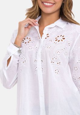 Cipo & Baxx Klassische Bluse mit floralem Lochmuster