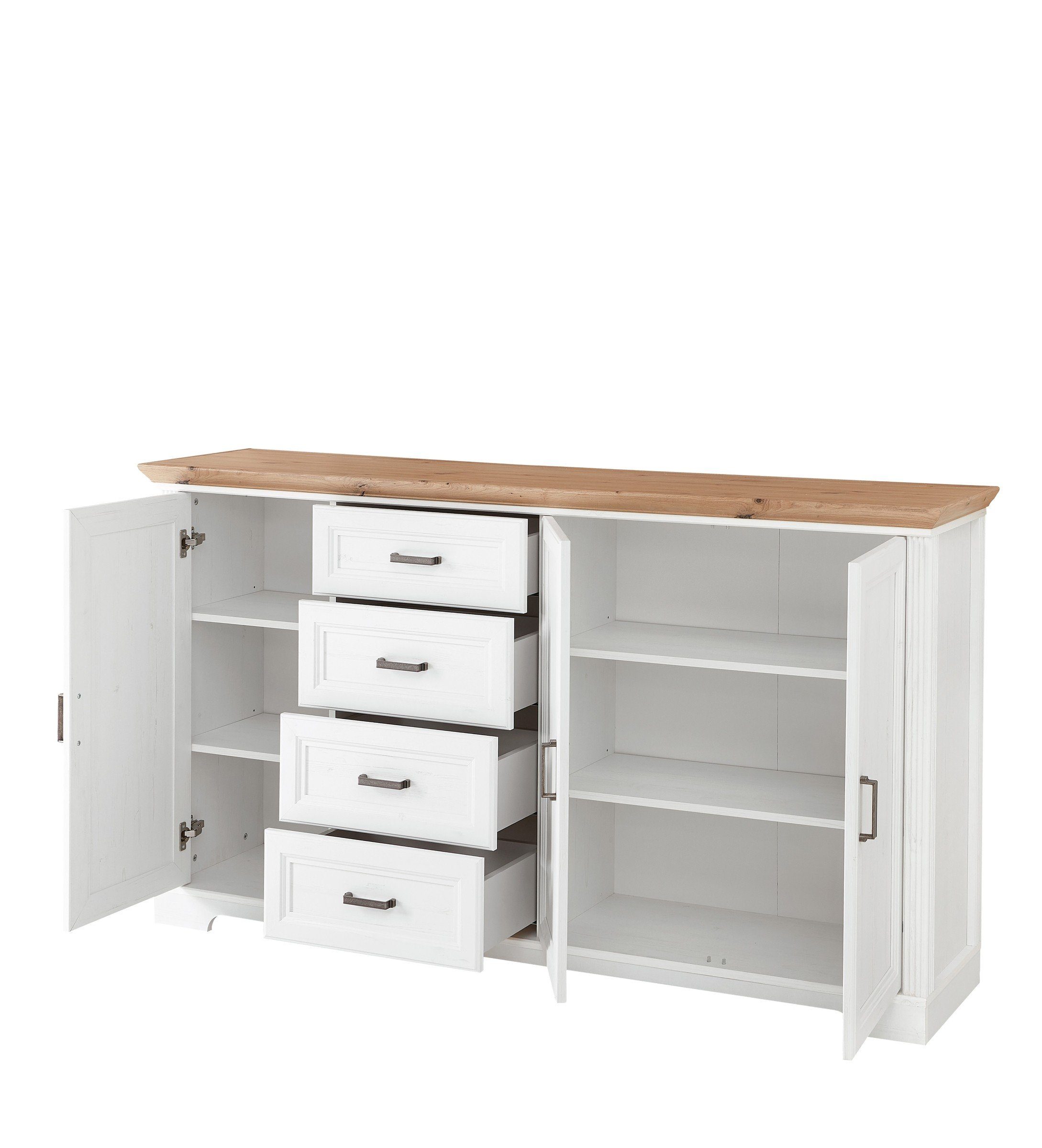 Innostyle Sideboard in Artisan/Weiß mit 4 Schubladen und 2 Türen (BxHxT: 182x102x41 cm)