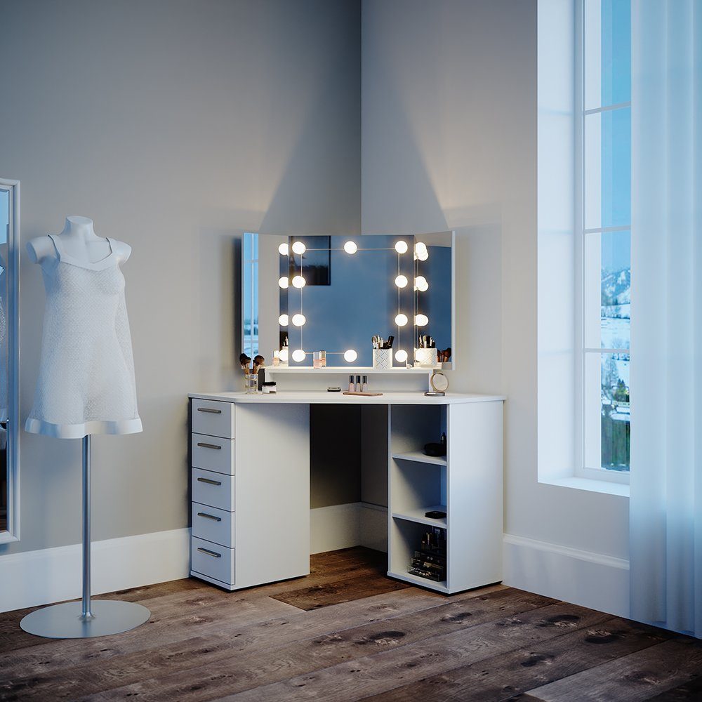 Vicco Schminktisch Sofia, Weiß, 128 cm günstig online kaufen