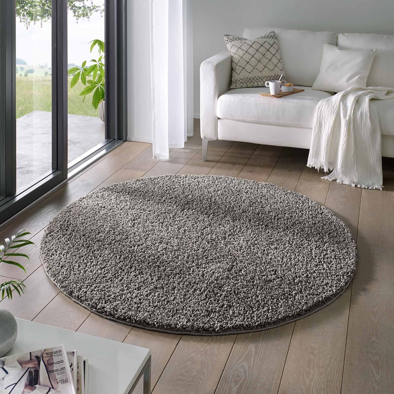 TaraCarpet Langflor-Teppich Venezia Shaggy, rund, Höhe: günstig online kaufen