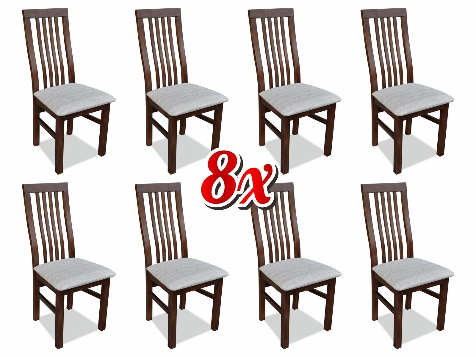 Sessel Stuhl Stühle Esszimmer 8x Polster Set Möbel Gastro JVmoebel Lehnstuhl Design Stuhl, Stoff