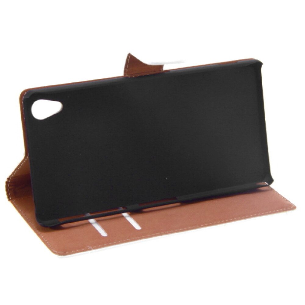 Handytasche Book Case Handyhülle für Sony Xperia Z2 Weiß Lederhülle Schutz Cover (Book Cover)