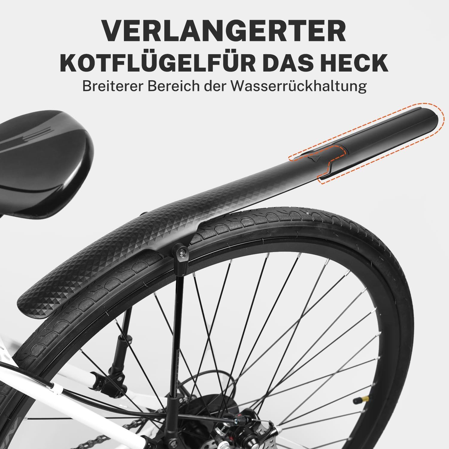SURFOU Schutzblech Mountainbike Set Fahrrad Schutzblech MTB Schutzblech (Kotflügel Fahrrad Fahrradzubehör Universal), us schlagfestem Hochleistungskunststoff effektiver Spritzschutz