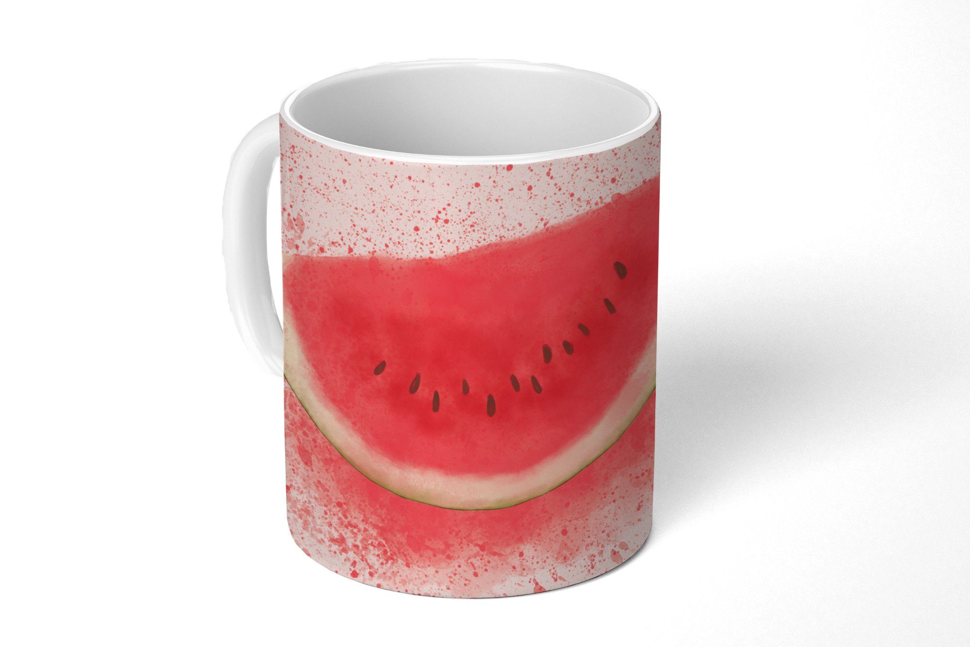 Teetasse, Sommer, - Obst - - Pastell Tasse Geschenk Teetasse, MuchoWow Wassermelone Becher, Keramik, Kaffeetassen,