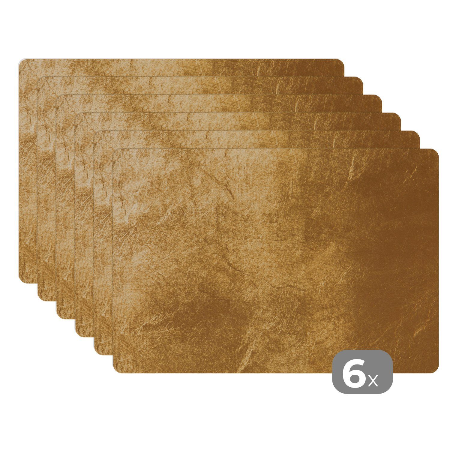 MuchoWow Platzset Licht fällt auf eine goldene Wand, (6-St), Platzsets, Tis günstig online kaufen