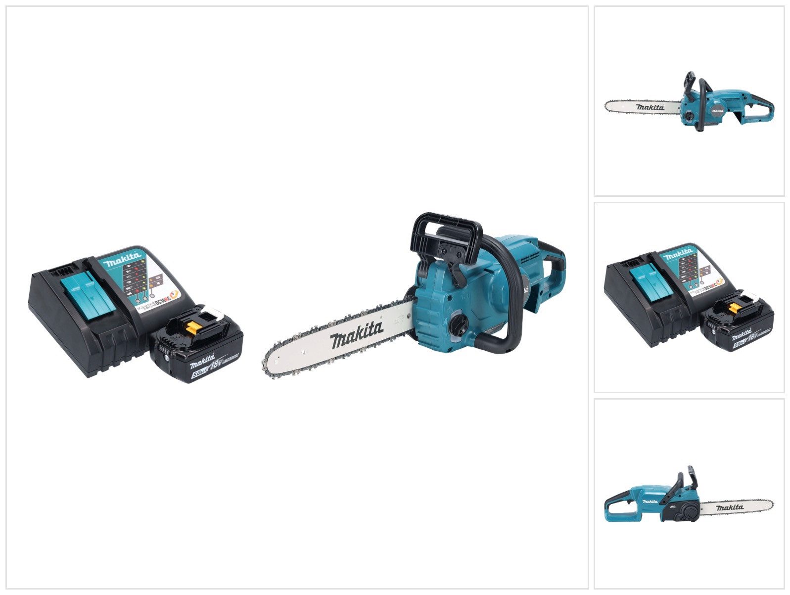 Makita Akku-Kettensäge DUC 357 RTX2 Kettensäge 18 V 35 cm 7,7 m/s + 1x Akku 5,0 Ah + Lader