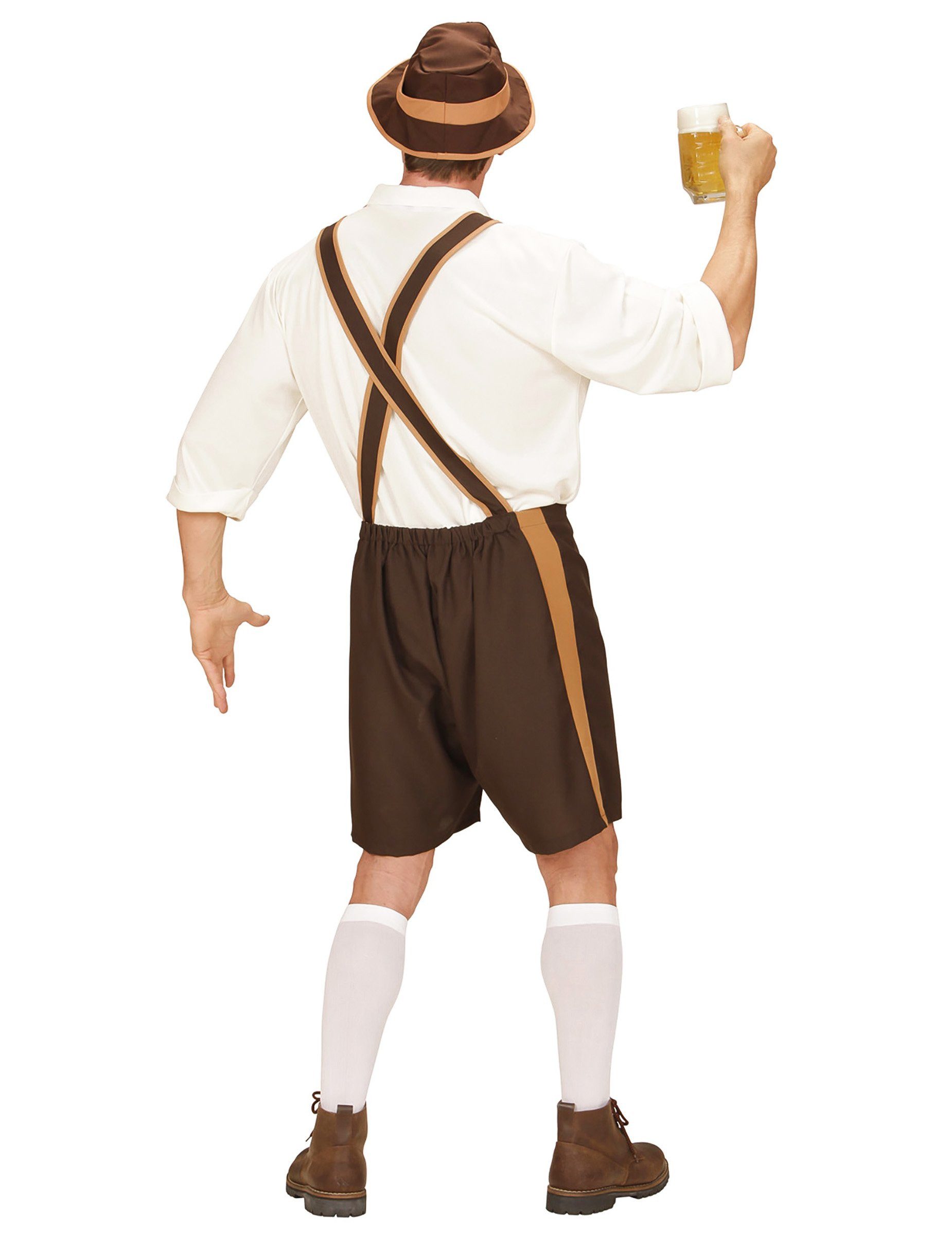 Widmann S.r.l. Kostüm Bayrisches Trachtenkostüm für Herren in Übergröße braun-weiß