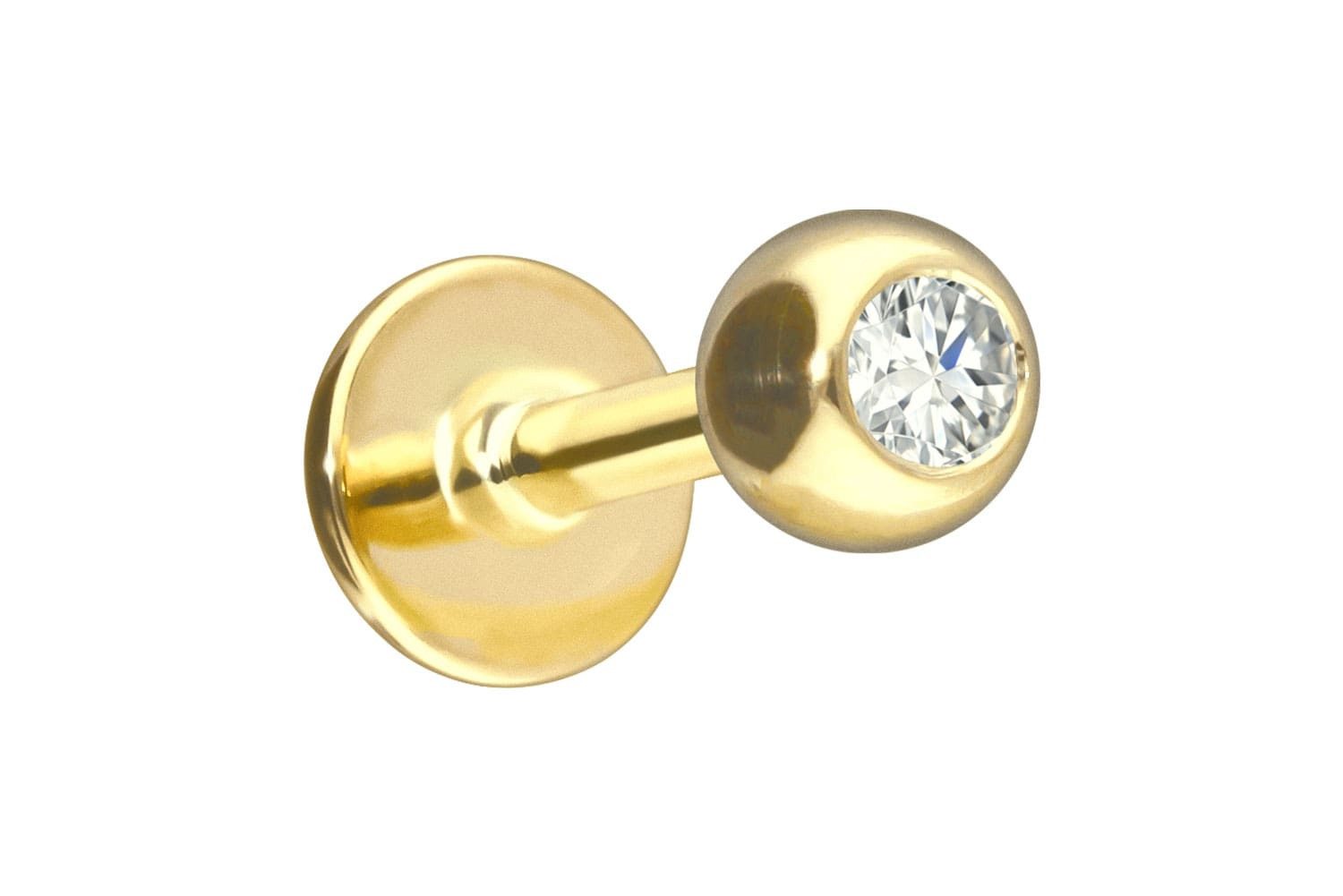 PIERCINGLINE Piercing-Set 18 Karat Gold Labret DIAMANT (Labrets, 1-tlg)