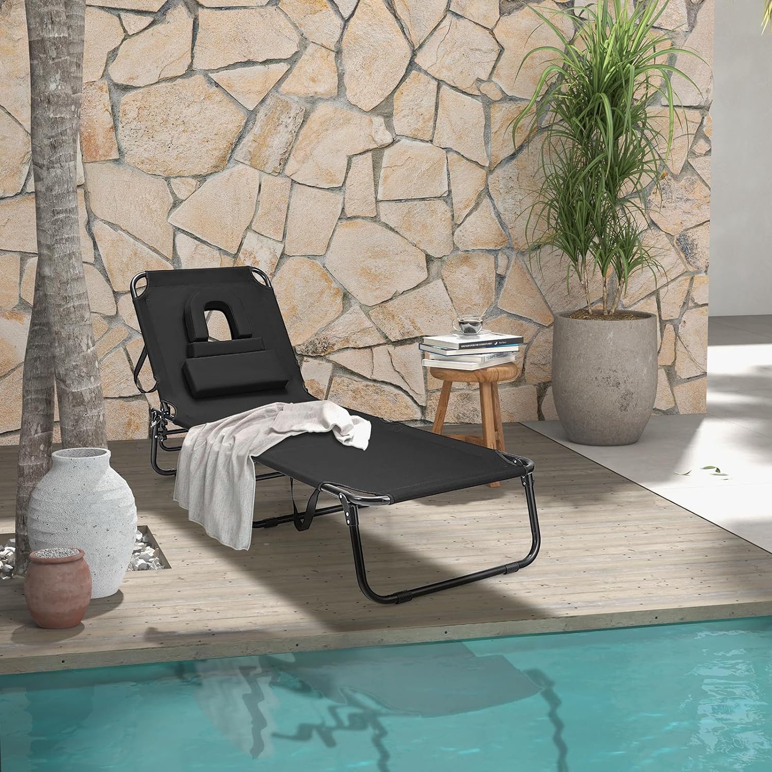 KOMFOTTEU Gartenliege Sonnenliege Strandliege klappbar, mit günstig online kaufen