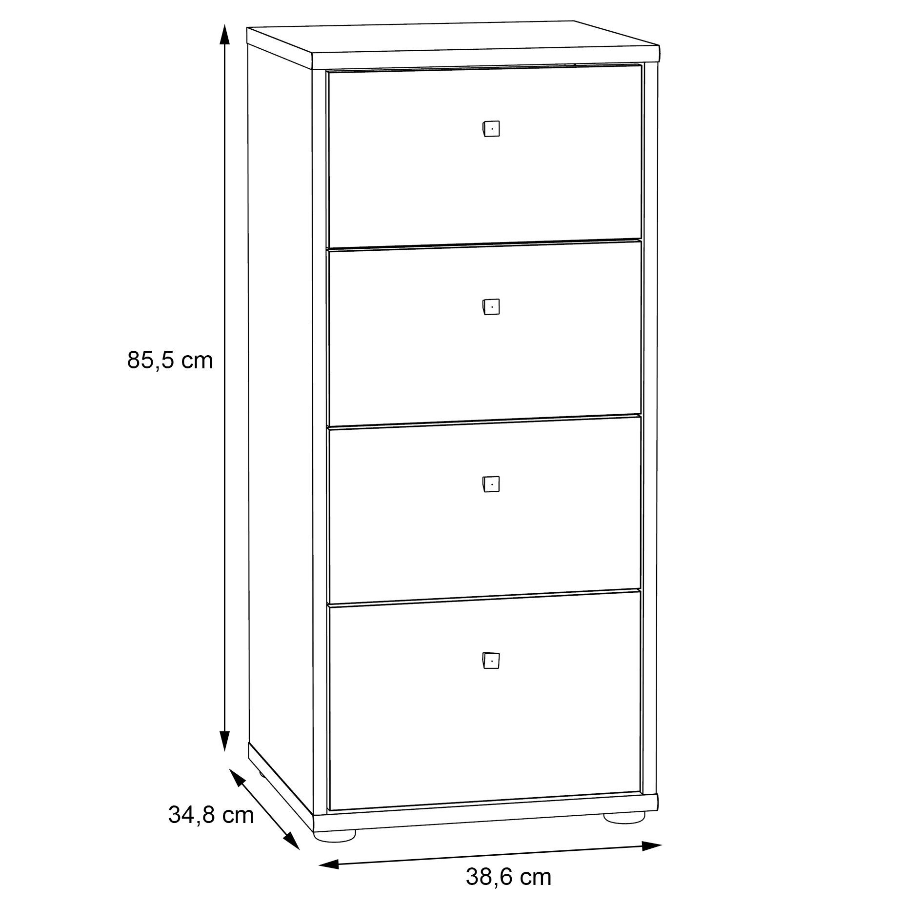 Newroom Kommode Artisan Eiche 39 cm, Kommode Artisan Eiche Modern Sideboard Highboard Büro