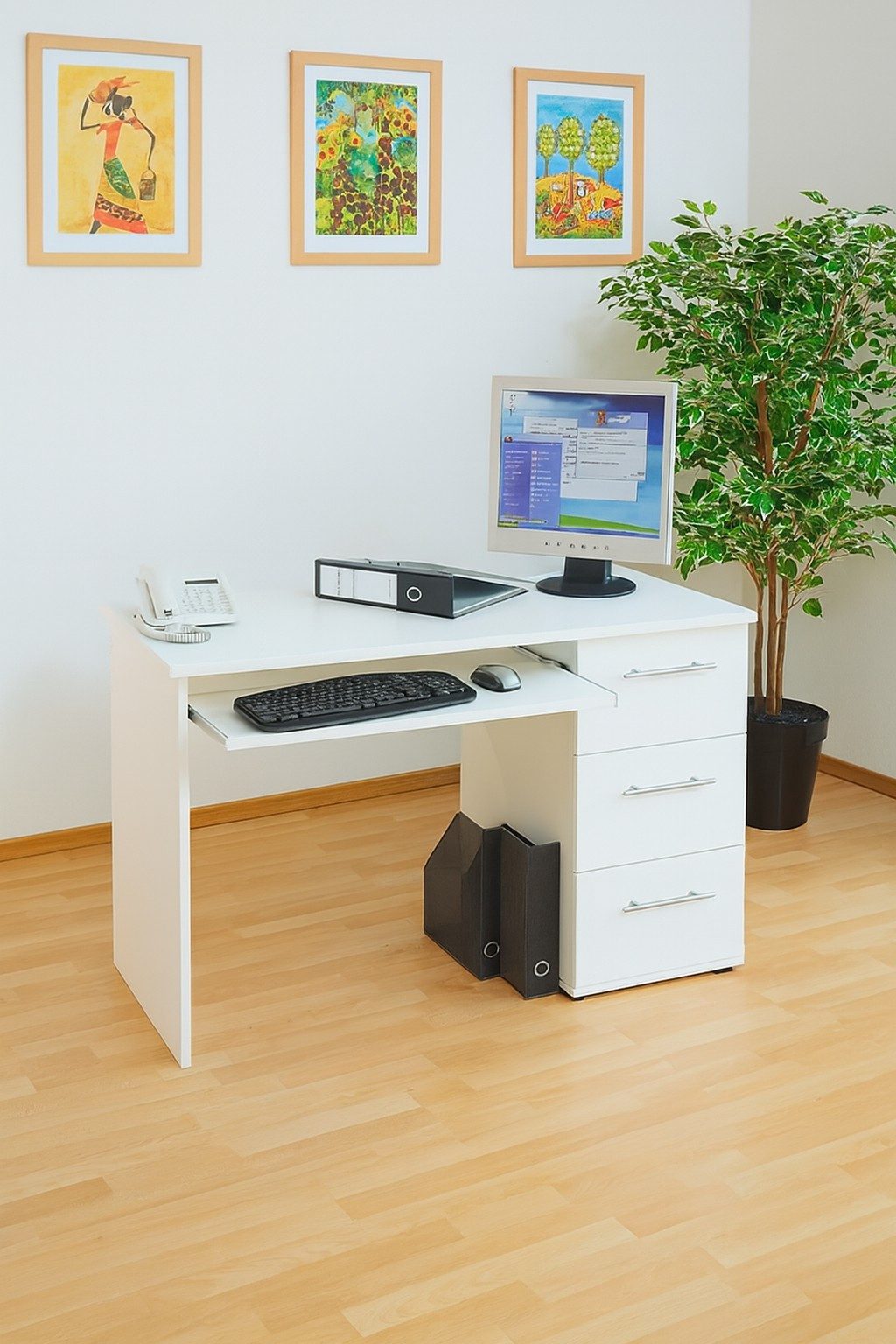 Schreibtisch Computertisch 115x56x73 Schreibtisch Bürotisch weiss #297