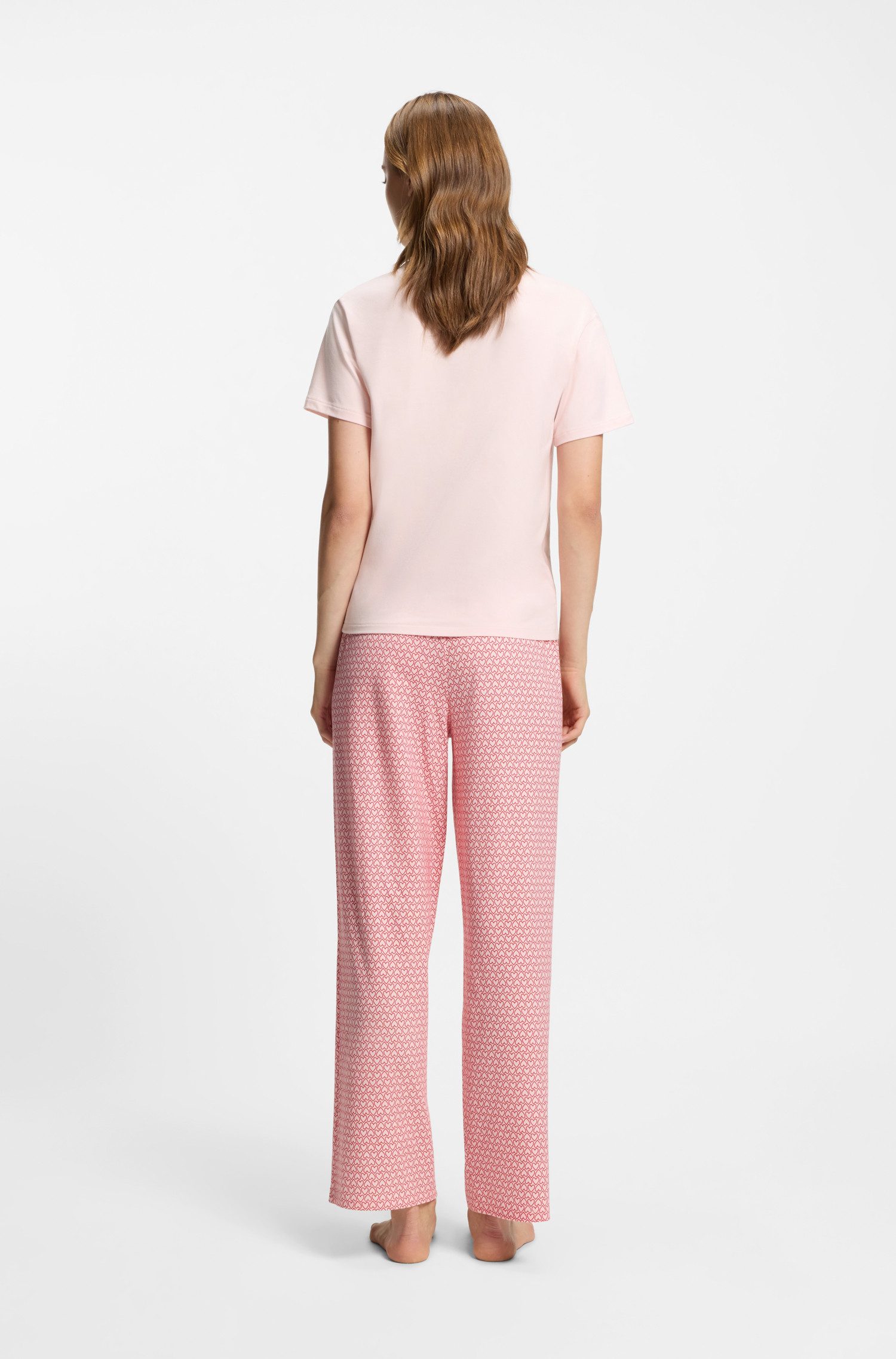 HUGO Pyjamaoberteil aus Stretch-Jersey mit Logo-Artwork, Rundhals, regular fit – Bild 4 von 5