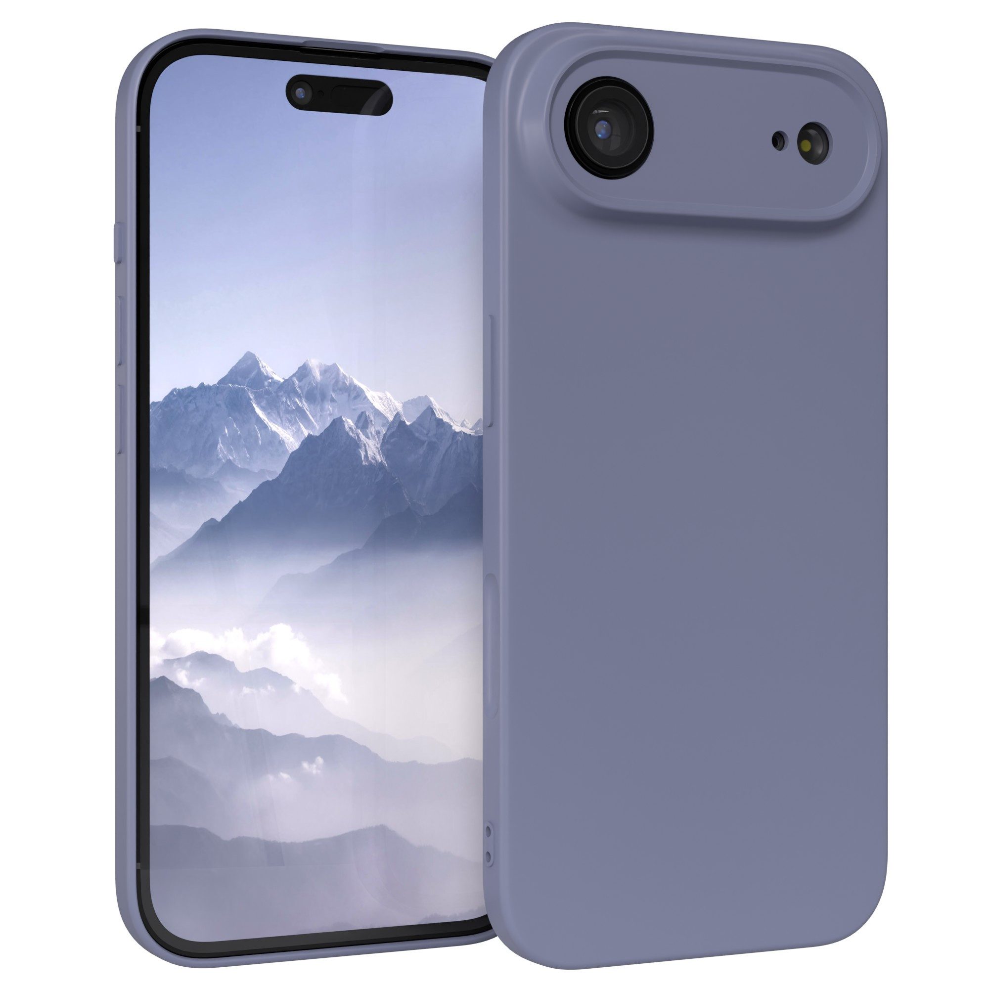 EAZY CASE Handyhülle für Apple iPhone Air Hülle Silikon 6,5 Zoll, Silikon Schutzhülle mit Kameraschutz Matt Back Cover Soft Eis Blau