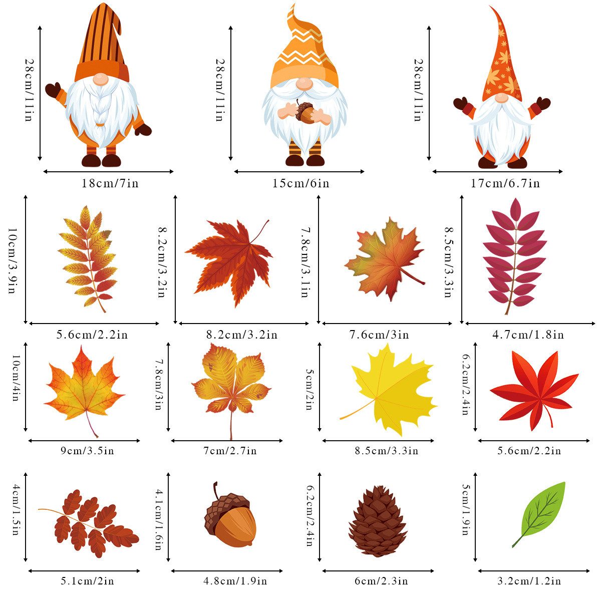 Sorvyzxn Fensterbild Herbst Fenstersticker 6 Bögen mit Ahornblatt, Thanksgiving Fensterdeko, Statische Fensteraufkleber – Bild 3 von 5