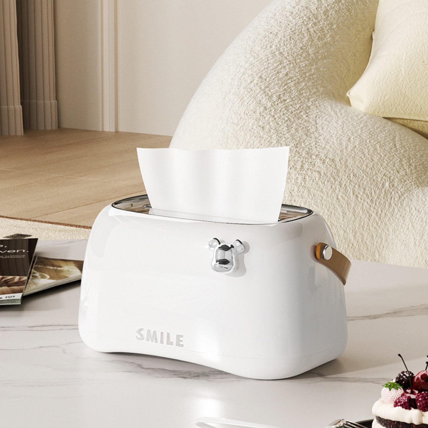 BYSURE Feuchttücherbox (1 St), Taschentuchbox geeignet für Badezimmer, Schlafzimmer, Wohnzimmer