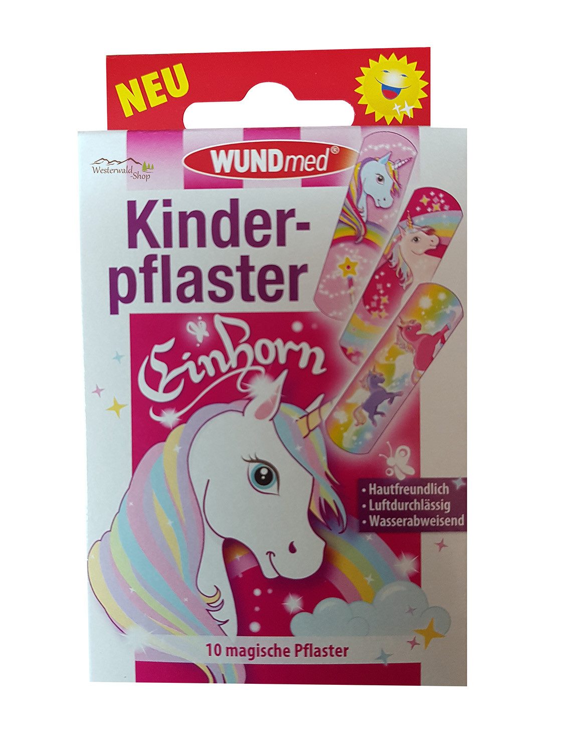 Wundmed Wundpflaster Kinderpflaster "Einhorn" (Stück, 10 St., Kinderpflaster), Kinderpflaster Plaster Einhornpflaster Wundversorgung