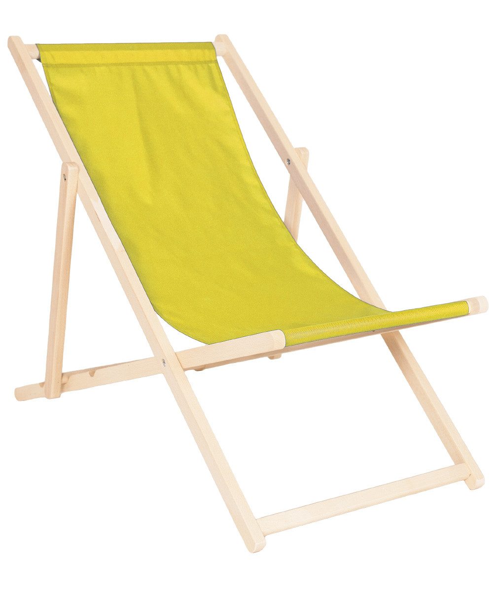 Systafex® Gartenliege Relaxliege Liegestuhl Strandstuhl Gartenliege Sonnenliege Liege gelb, Liegestuhl mit Bezug, 1 St., fertig montiert, Premiumqualität