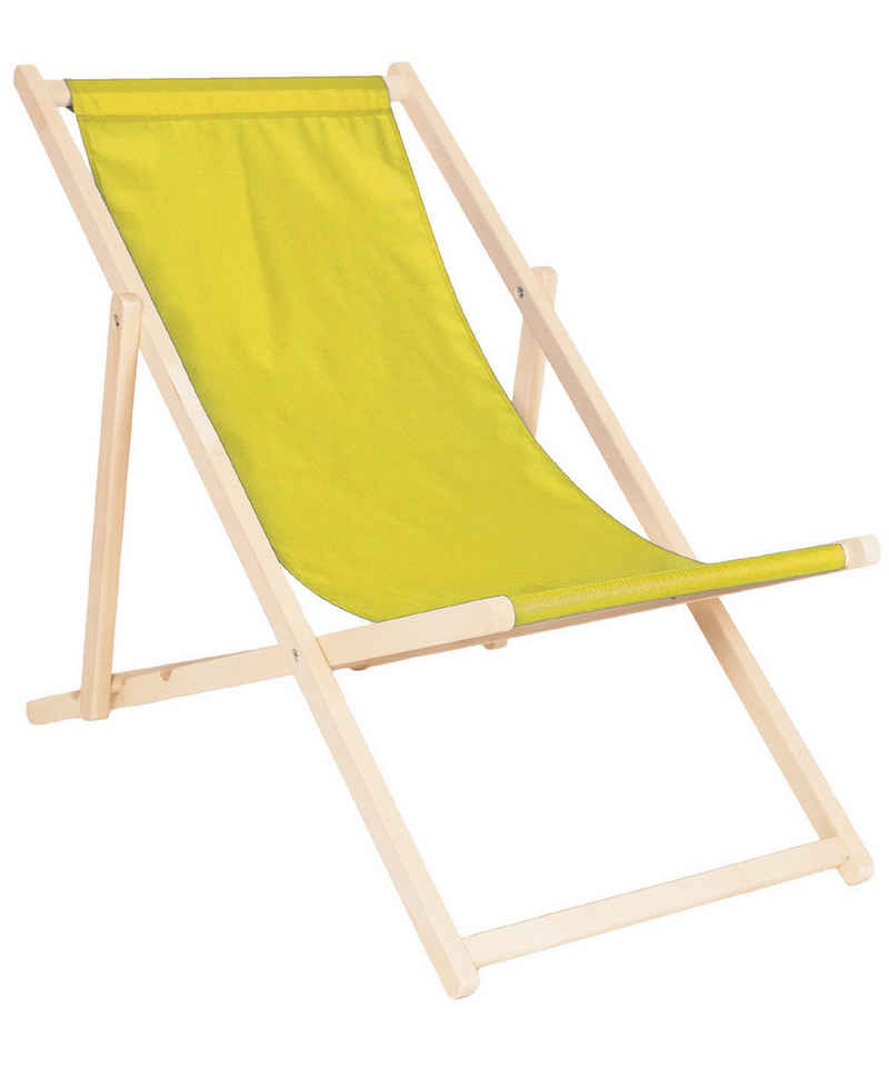 Systafex® Gartenliege Relaxliege Liegestuhl Strandstuhl Gartenliege Sonnenliege Liege gelb, Liegestuhl mit Bezug, 1 St., fertig montiert, Premiumqualität