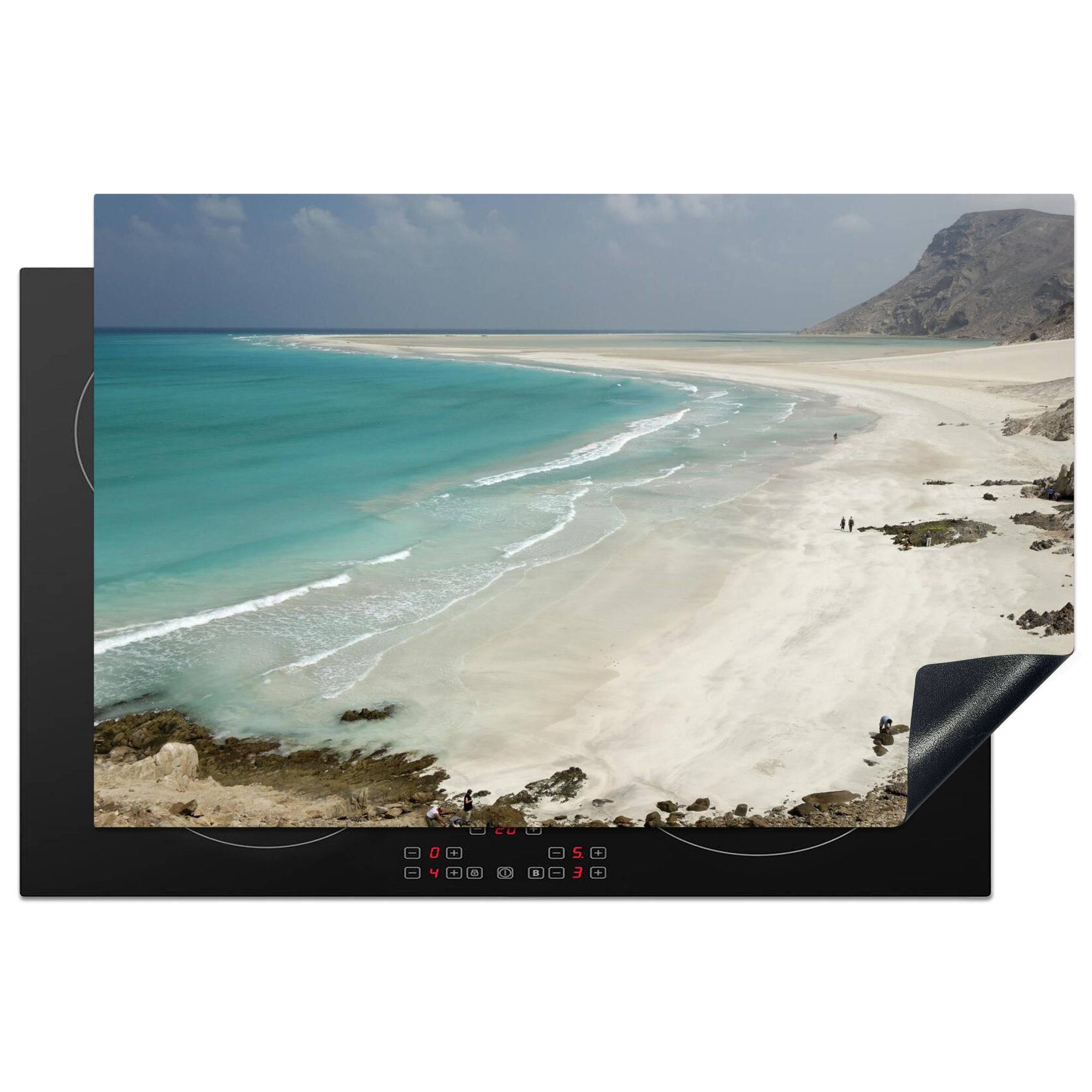 MuchoWow Herdblende-/Abdeckplatte Strand in Jemen, Vinyl, (1 tlg), 81x52 cm, Induktionskochfeld Schutz für die küche, Ceranfeldabdeckung