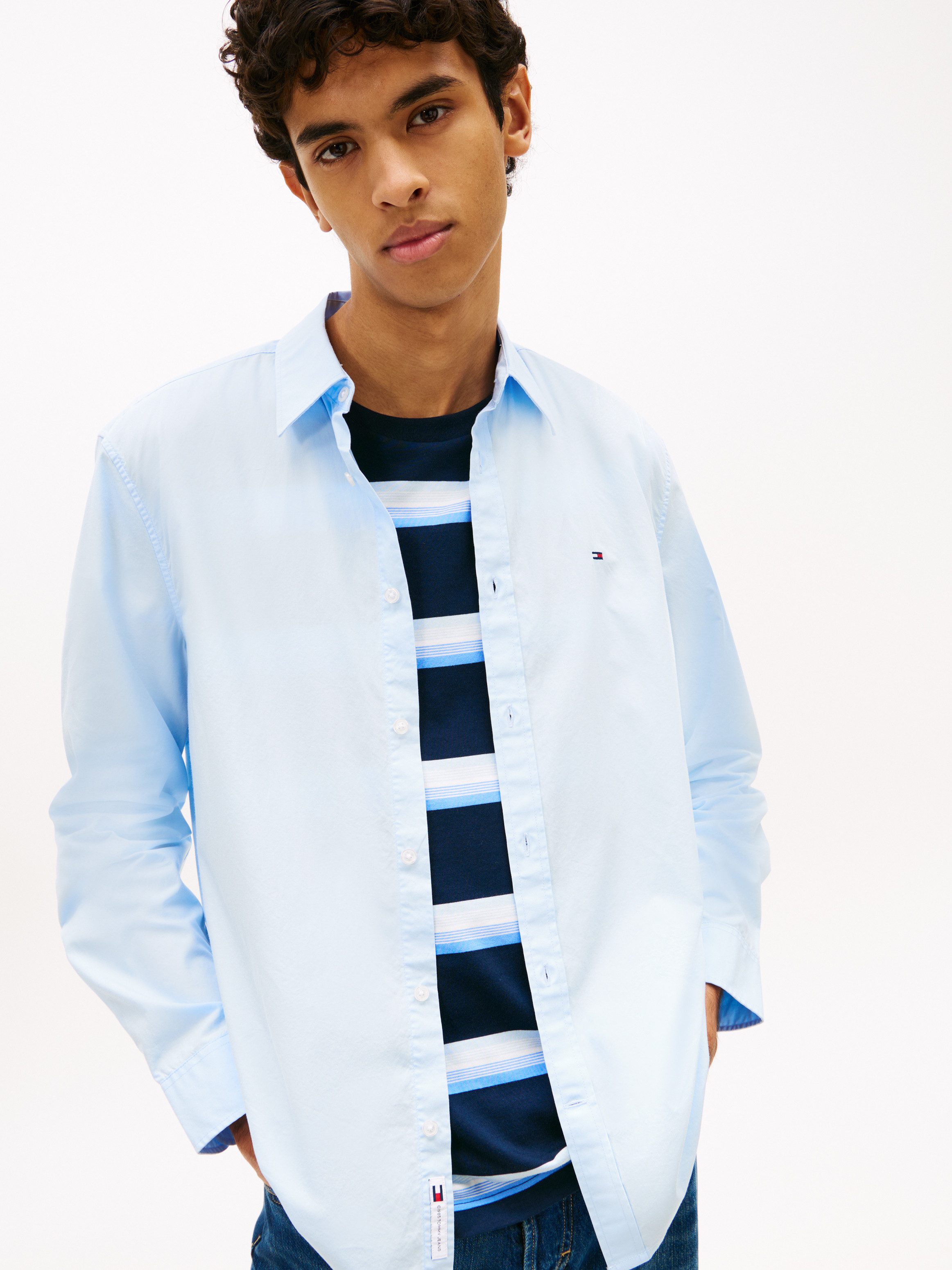 Tommy Jeans Langarmhemd TJM POPLIN Regular fit, Kentkragen günstig online kaufen