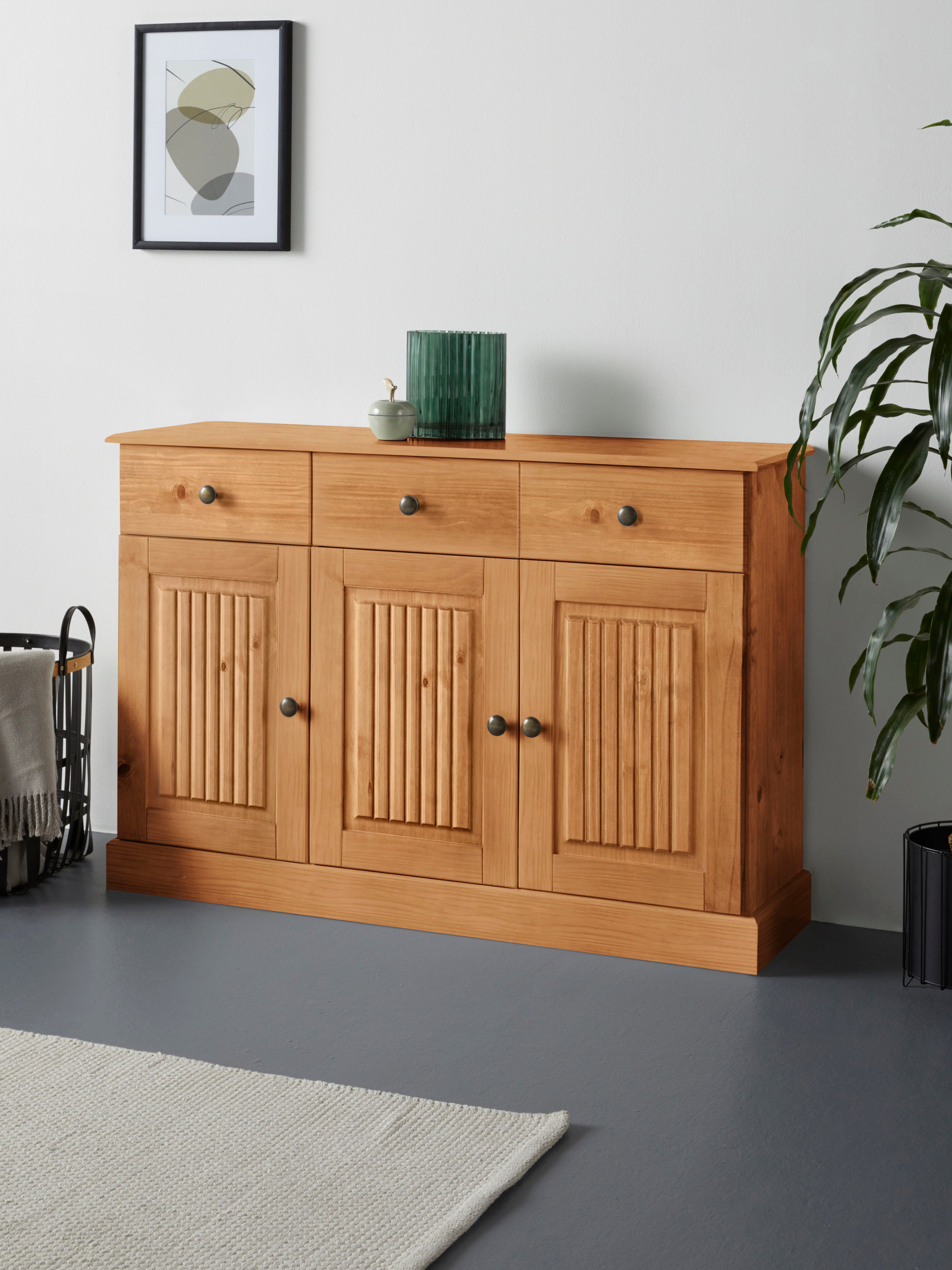 Home affaire Sideboard Liotta, Kommode mit 2 Schubkästen u. 2 verstellbare Einlegeböden