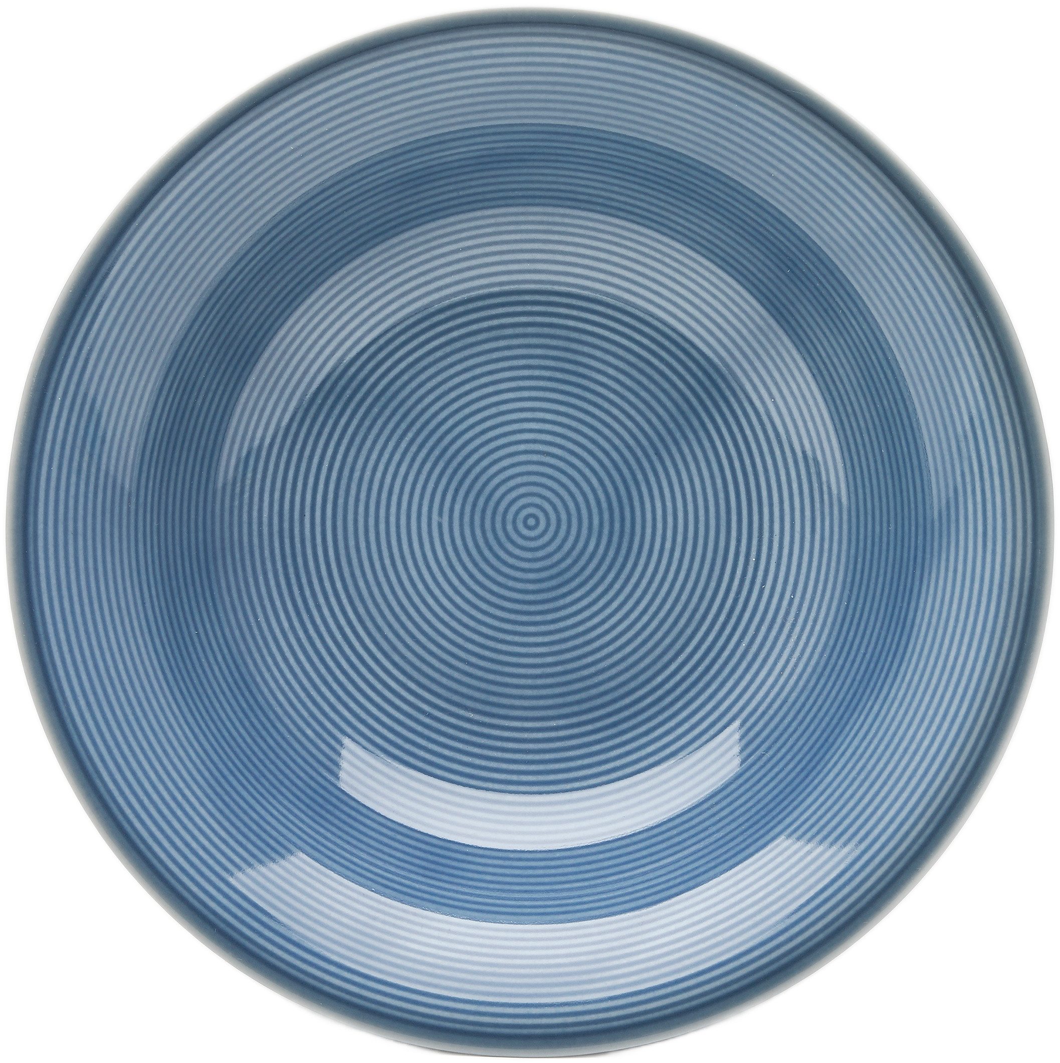 van Well Pastateller Teller Set, Jive, tiefer Teller 20 cm, 6 Stück, (6 St), dezentes Spiraldekor, spülmaschinen-und mikrowellengeeignet