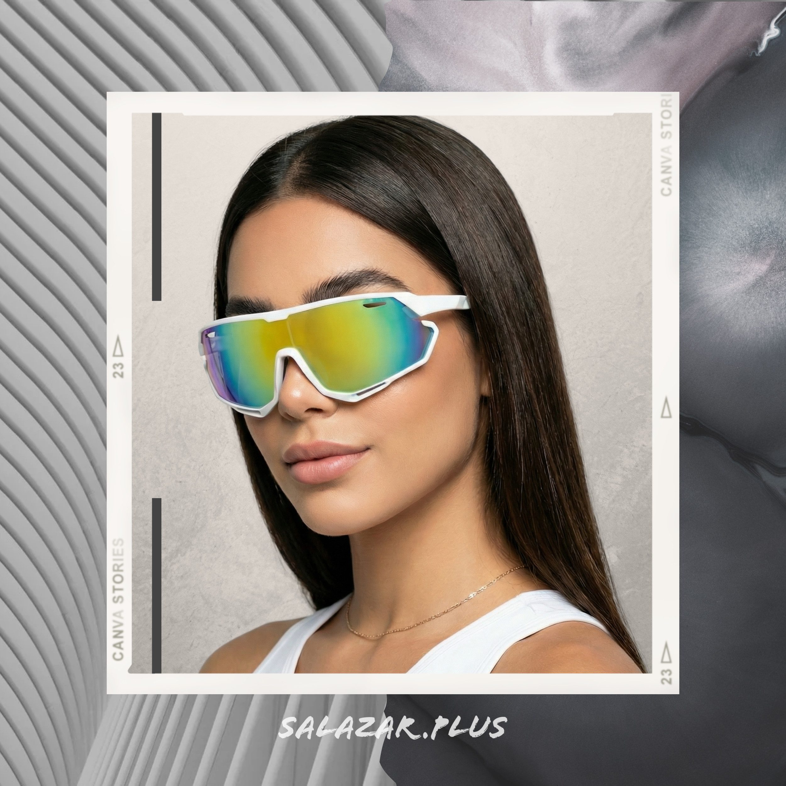 salazar.plus Fahrradbrille Sportbrille schnelle Sonnenbrille Radbrille Skibrille verspiegelt, Leichte Sportbrille UV400 – ideal für Radfahren, Skifahren & Outdoor