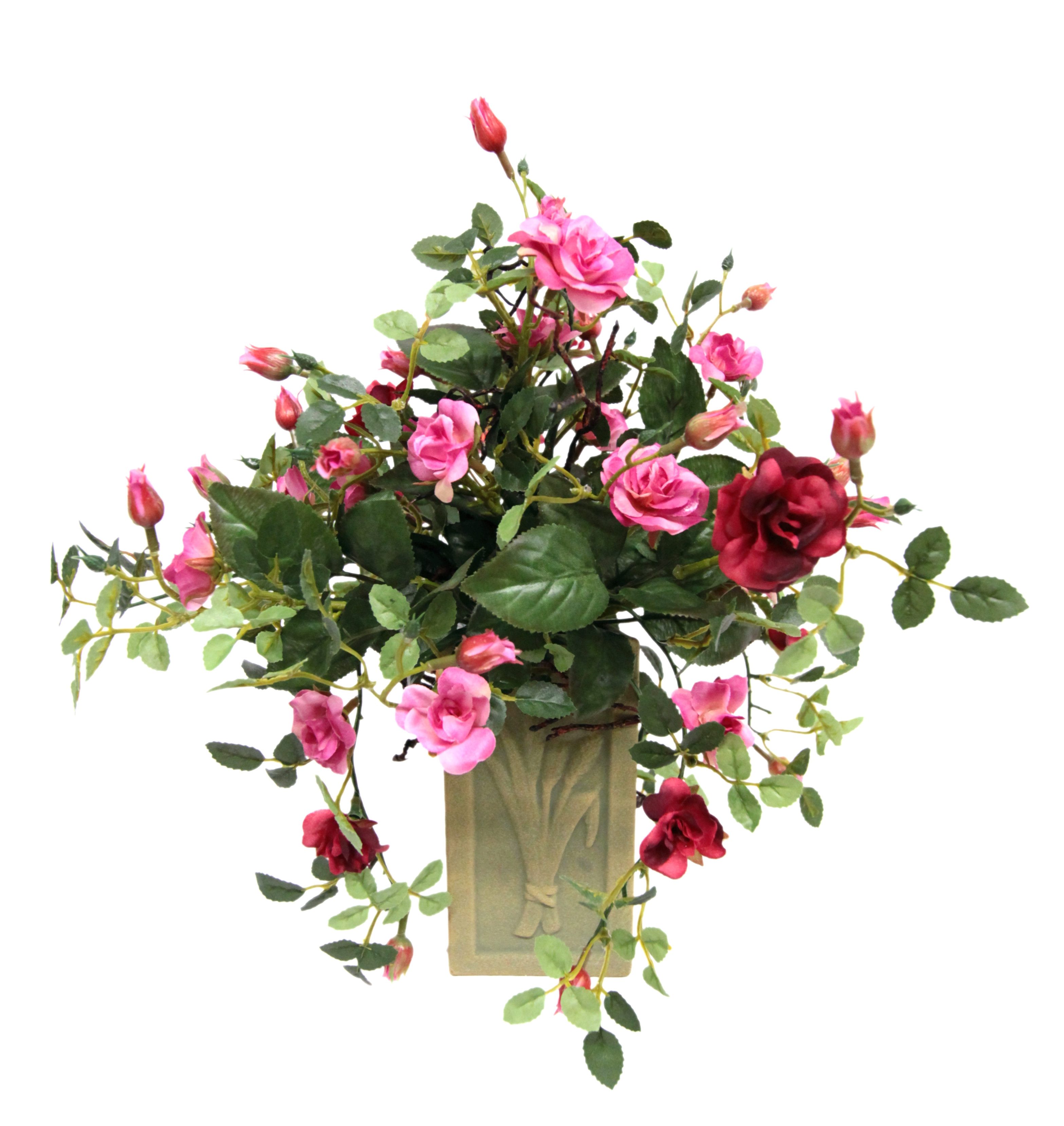 Kunstblume Wildröschen in Vase, I.GE.A., Höhe 32 cm, Deko Kunstblume Rosen Kunstrosen Blumen Hochzeitsdeko