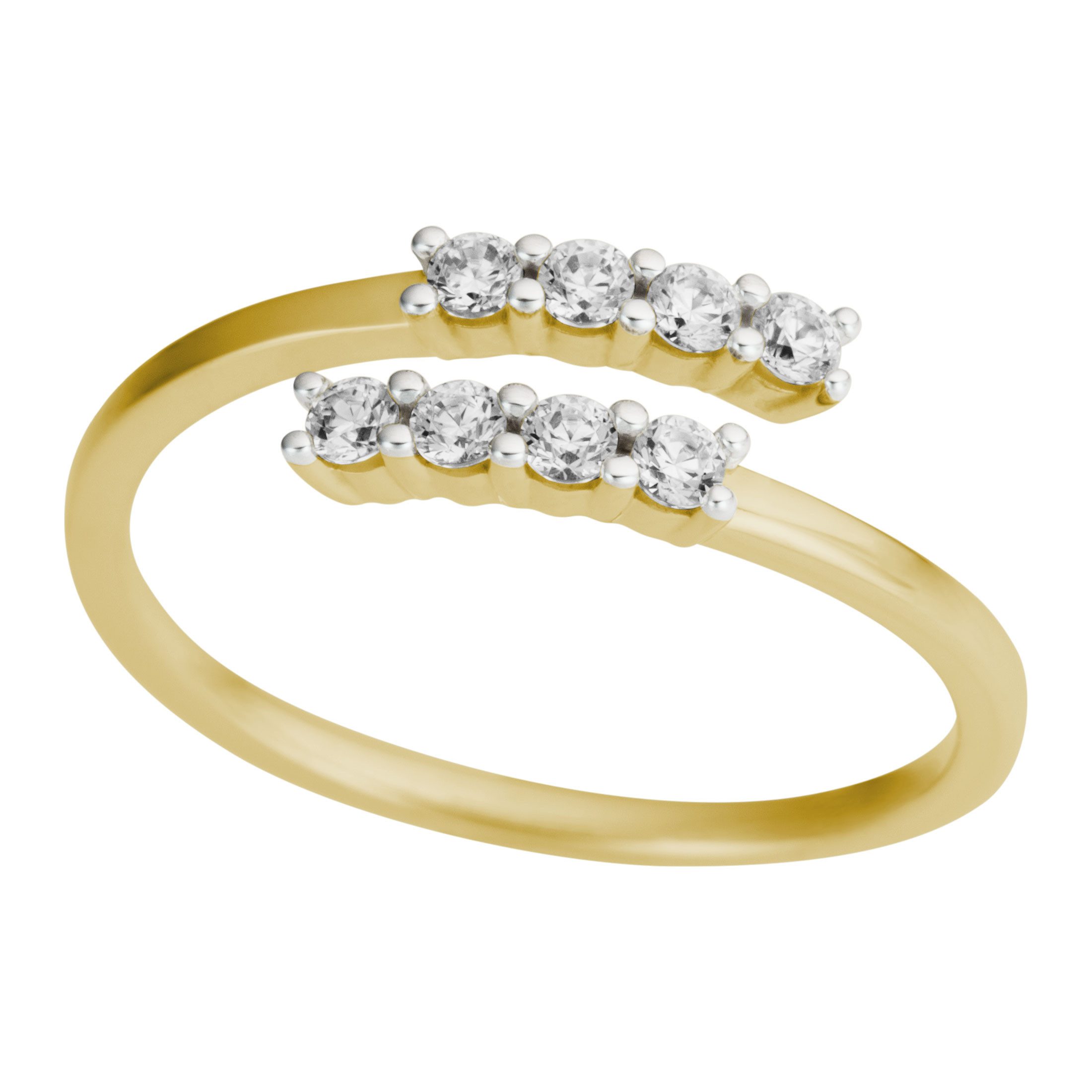 Firetti Fingerring Schmuck Geschenk Gold 375 Damenring Goldring Fantasie, mit Zirkonia (synth)