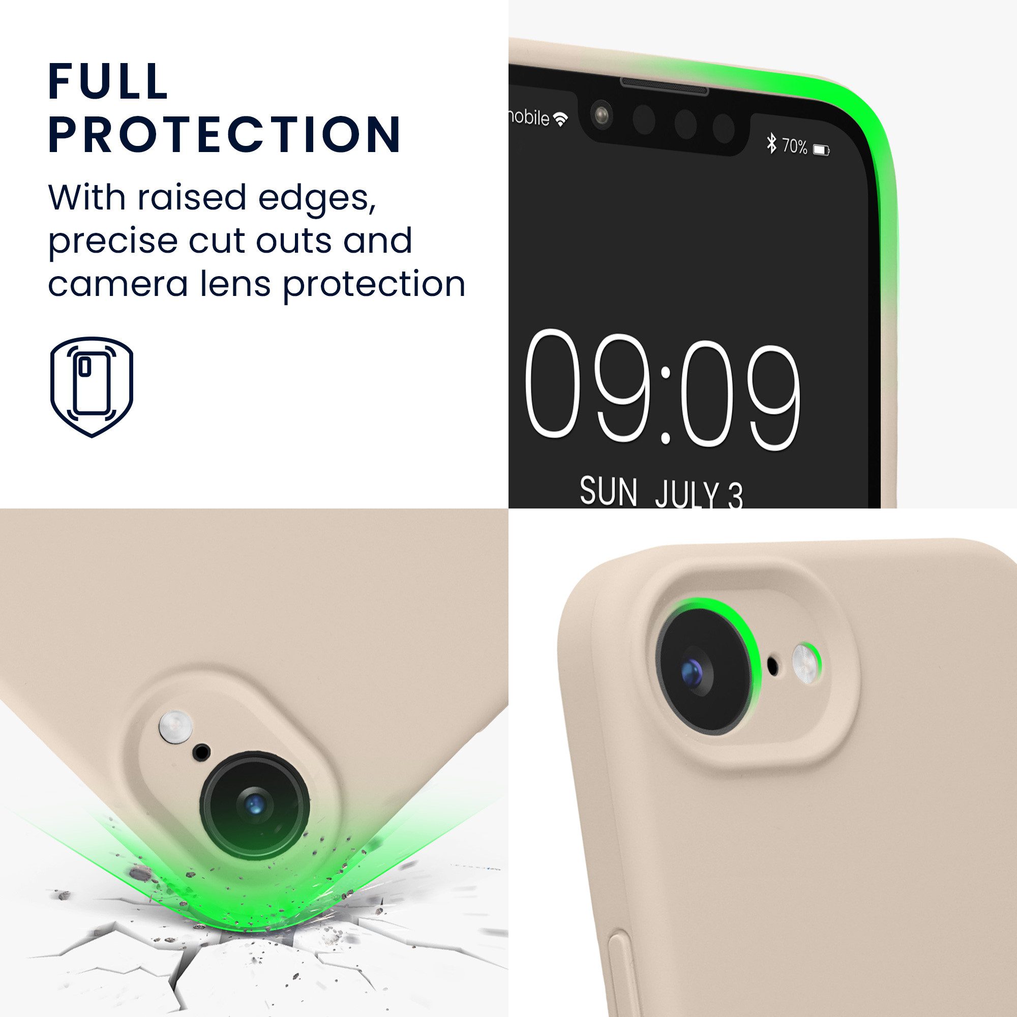 kwmobile Smartphone-Hülle Handyhülle für Apple iPhone 17e / iPhone 16e Hülle, Hülle Silikon gummiert - Handyhülle - Handy Case in Creme