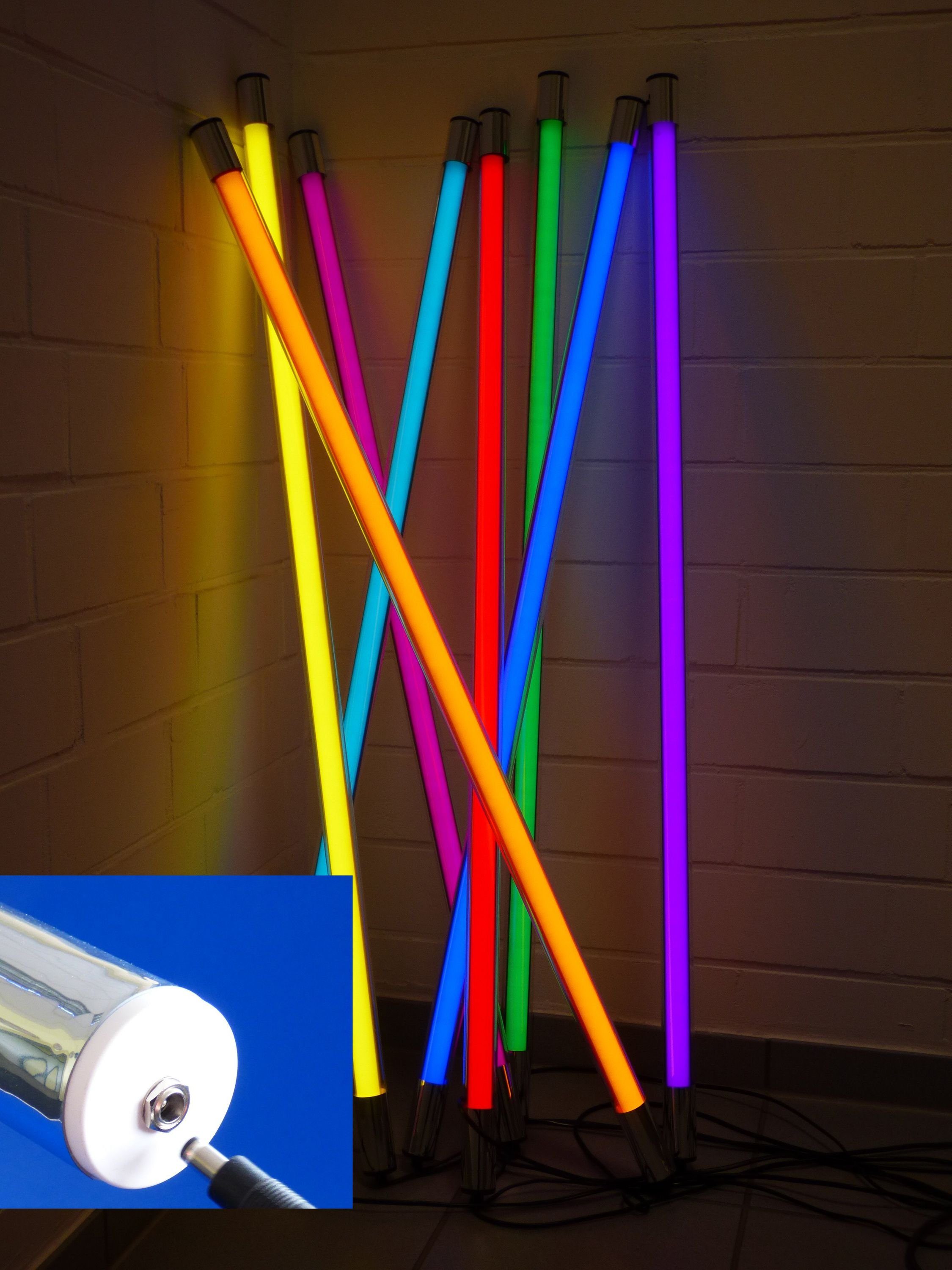 RGB LED + XENON Leuchtstab Weiß in Kalt Wandleuchte der Jetzt 63 RGB + Kalt Sprachsteuert, APP Mehrfarbig, cm App LED + SMART LED Xenon Musik-Steuerung Band Weiß,
