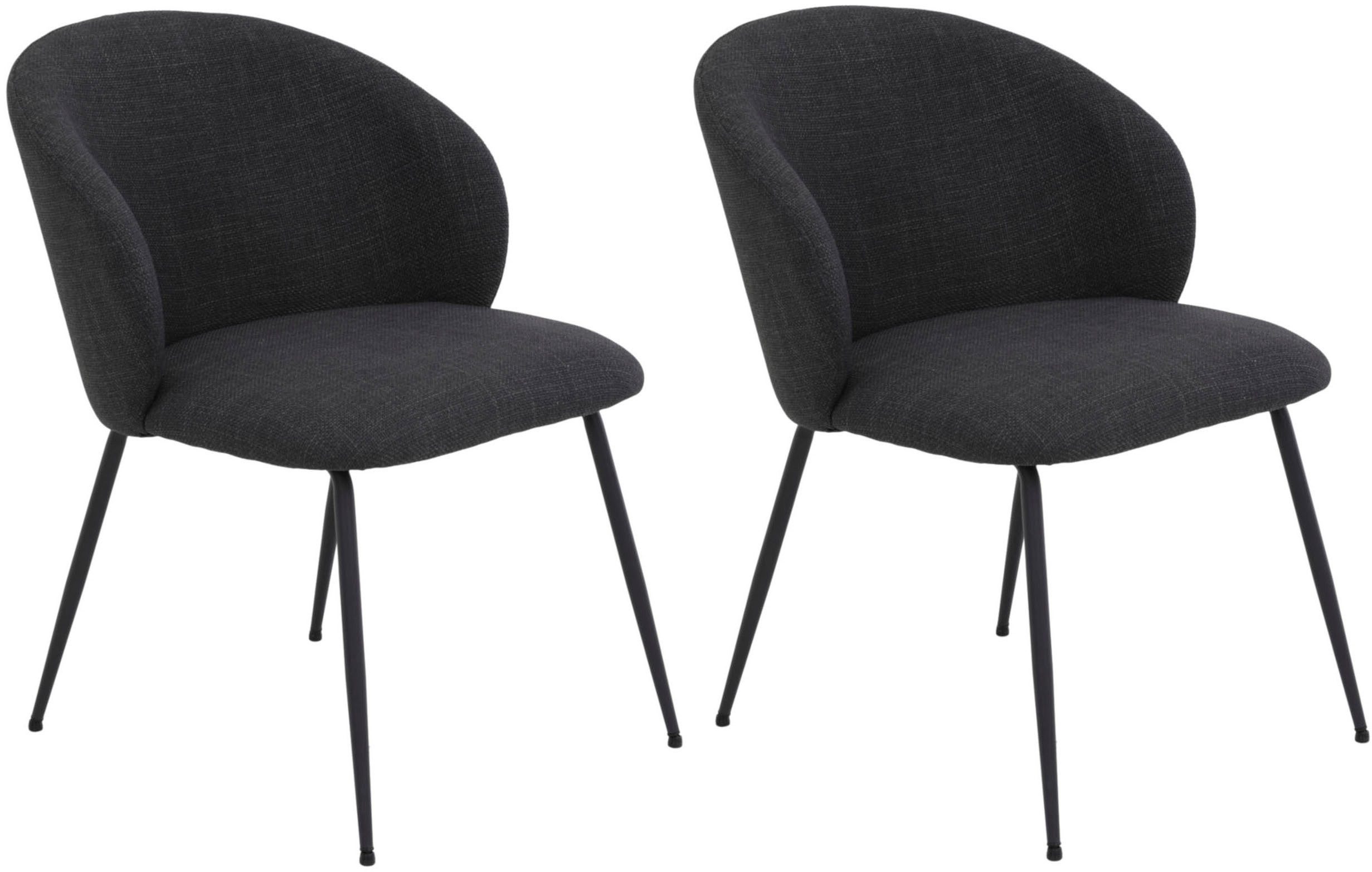 HELA 4-Fußstuhl GRAZ, Esszimmerstuhl (Set, 2 St), XL-Sitzbreite,4-Fuß,Rundrohrgestell,140 Kg belastbar, Webstoff