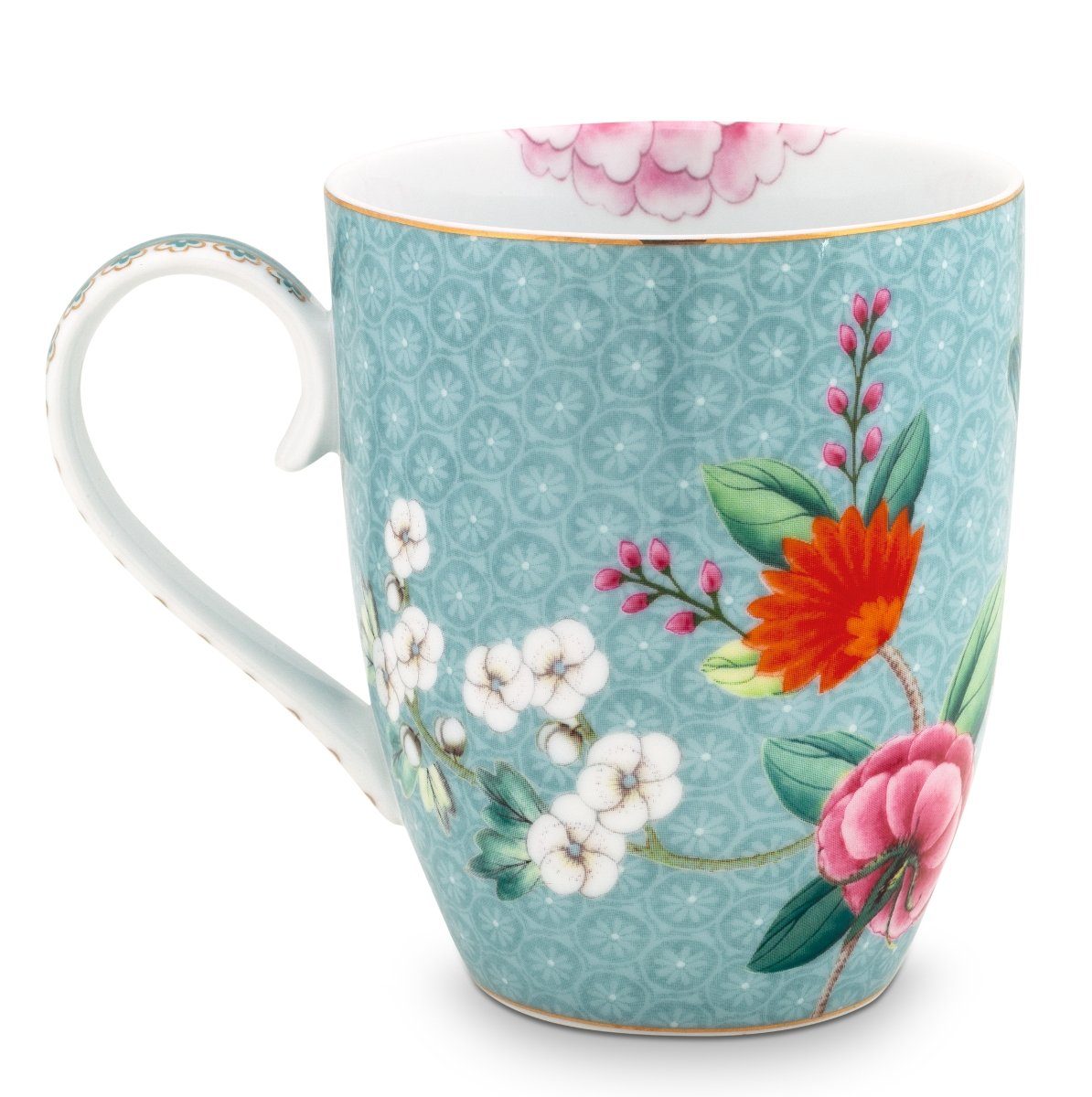 PiP Studio Кружки Blushing Birds Henkelbecher blue 0,35 l, Porcelain, Mug Large Blushing Birds Blue 350ml