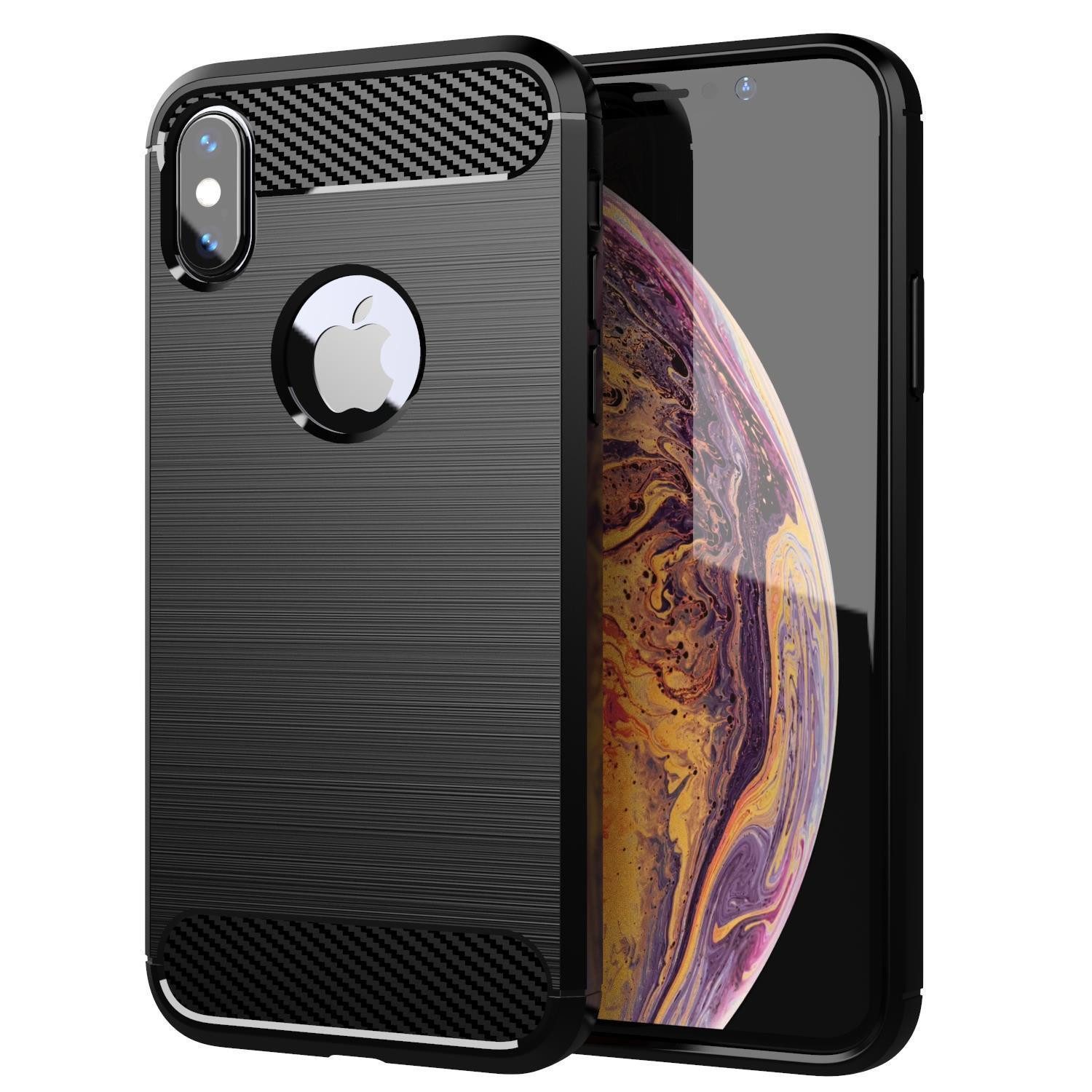 Cadorabo Handyhülle für iPhone X / XS Hülle Apple iPhone X / XS, Flexible Ultra Slim TPU Silikon Handy Schutzhülle Back Cover Bumper