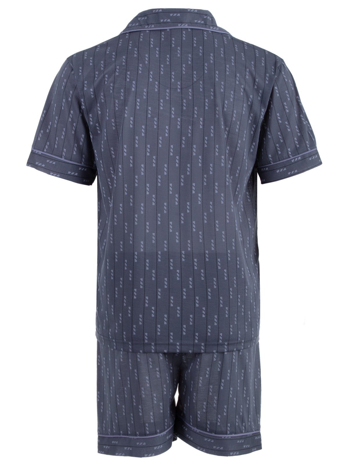 anthrazit - Bordüre Pyjama Shorty Set Lucky Schlafanzug