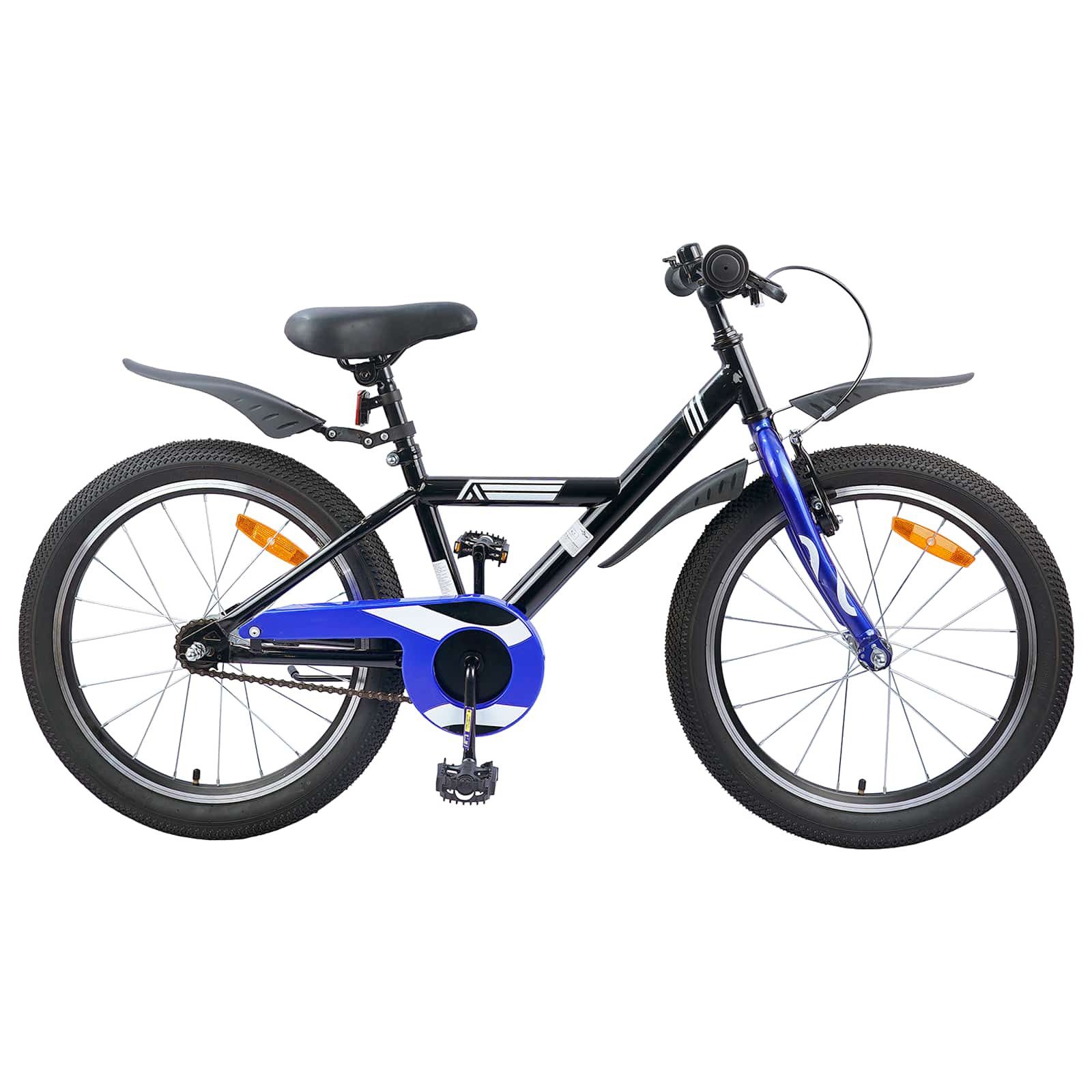 vidaXL Kinderfahrrad 137 x 54 x 79 cm Kinderfahrrad 20 Zoll für 6-11 Jahre alt Schwarz