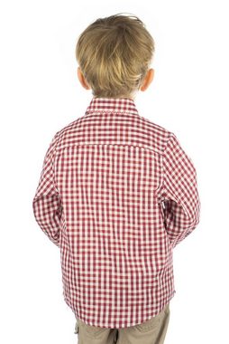 OS-Trachten Trachtenhemd Pexxa Langarm Jungen Hemd mit 3D-Optik