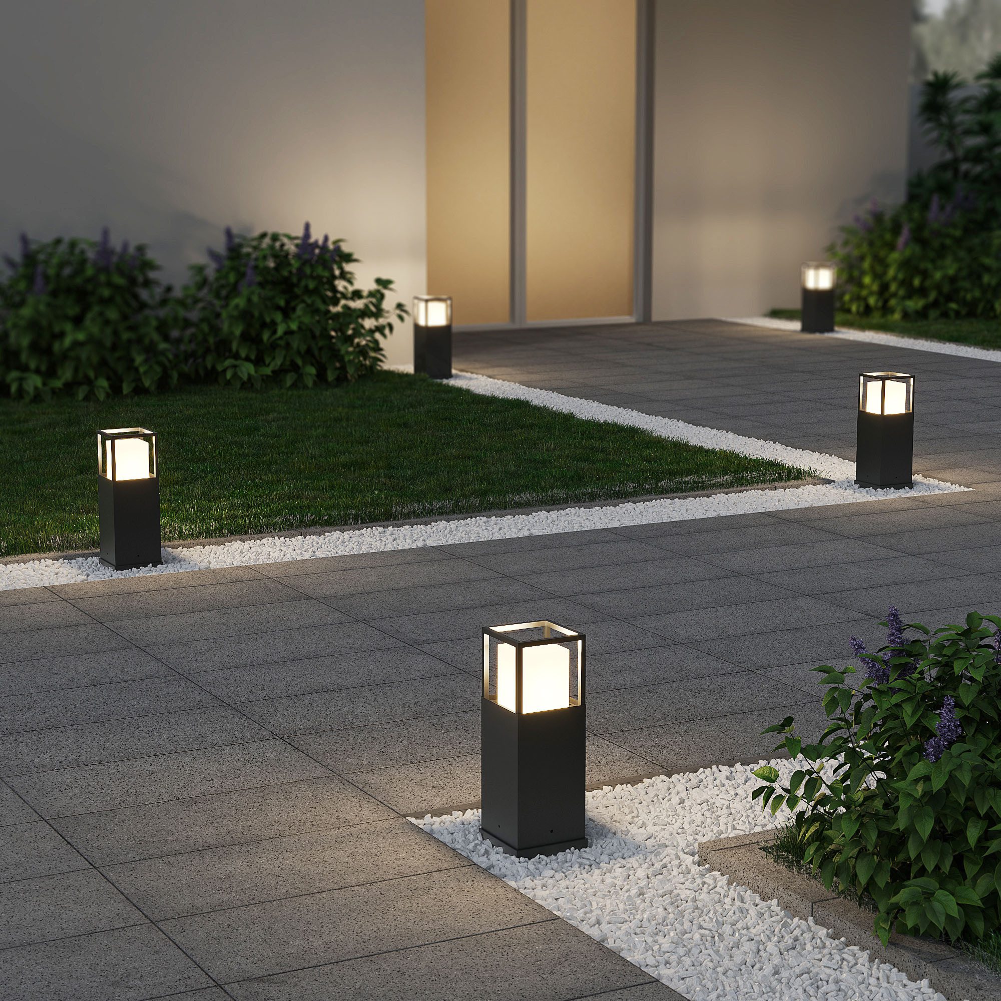 TRIO Leuchten LED Außen-Stehlampe WITHAM, Outdoor Garten Stehleuchte Höhe 40cm, 14,5W LED, 1450 Lumen, LED fest integriert, warmweiß - kaltweiß, Lichtfarbe einstellbar warmweiß bis kaltweiß 2300/3000/4000K, IP54