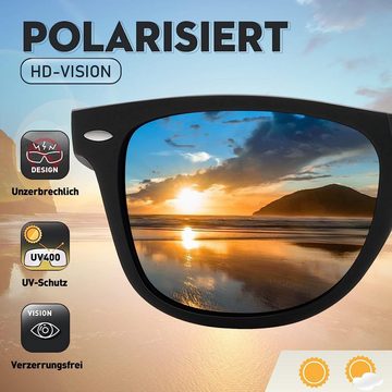 Rnemitery Sonnenbrille Retro Klassische Polarisierte Brille-Rechteckig-Sonnenbrillen Unisex