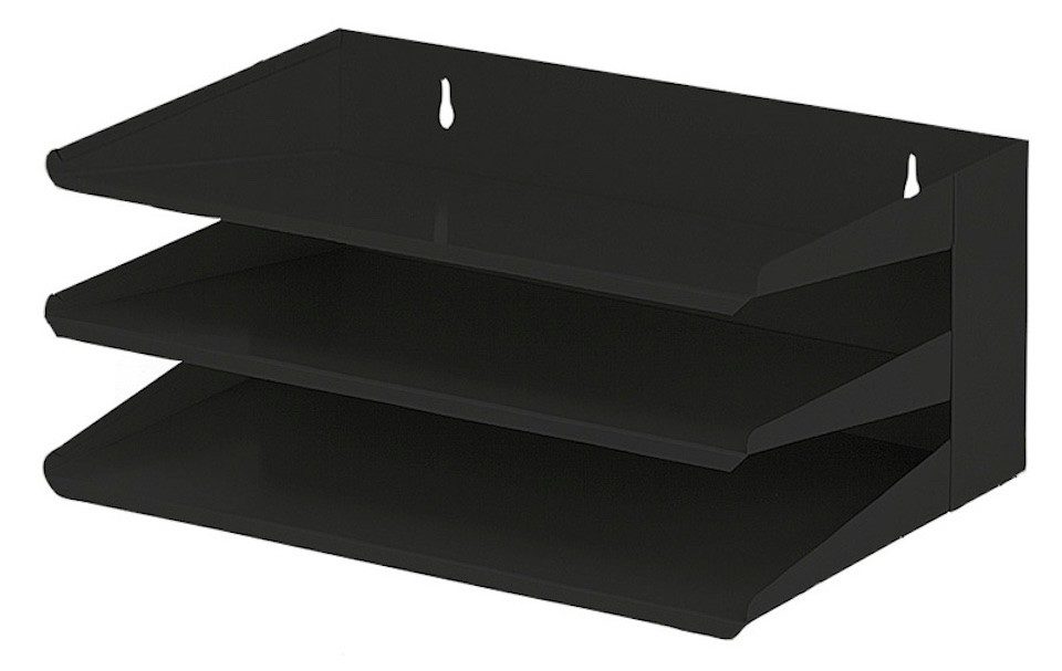 Ablageregal Sortierregal aus Metall mit 3 Fächern, Bis DIN A4-Format, Schwarz
