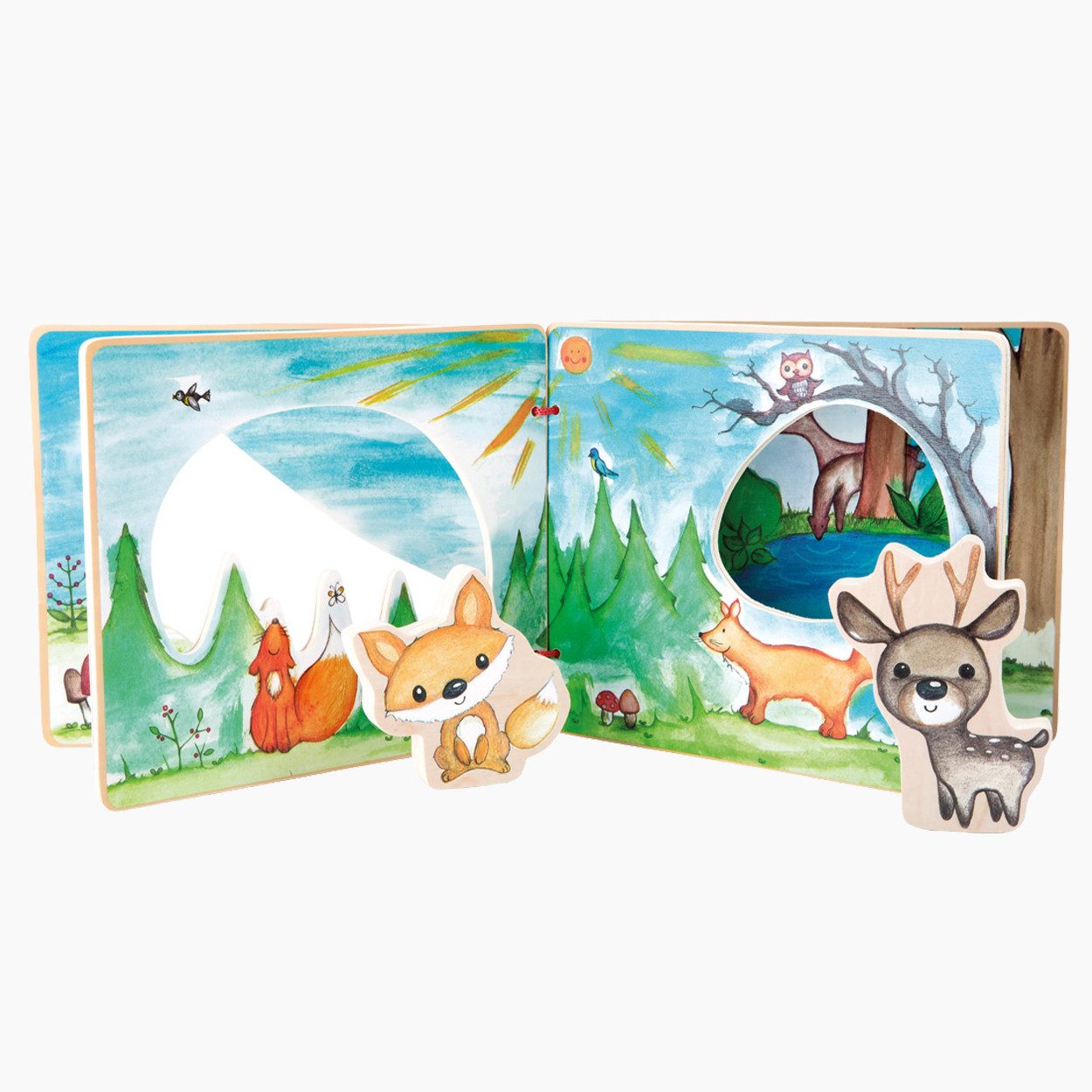 Small Foot Stoffbuch Bilderbuch Waldlandschaft, interaktiv (packung, 2-St), Spielspaß für kleine Hände