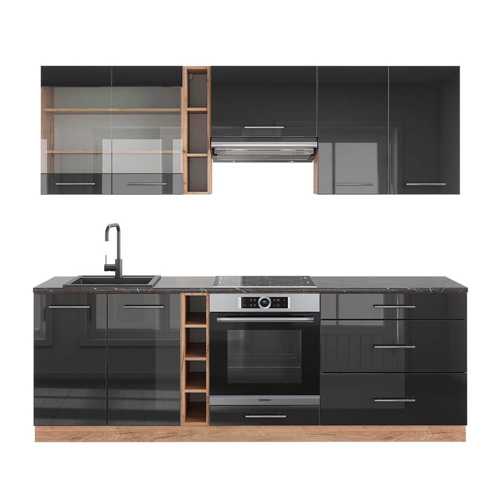 Vicco Küchenzeile R-Line, Weiß Landhaus/Anthrazit, 300 günstig online kaufen