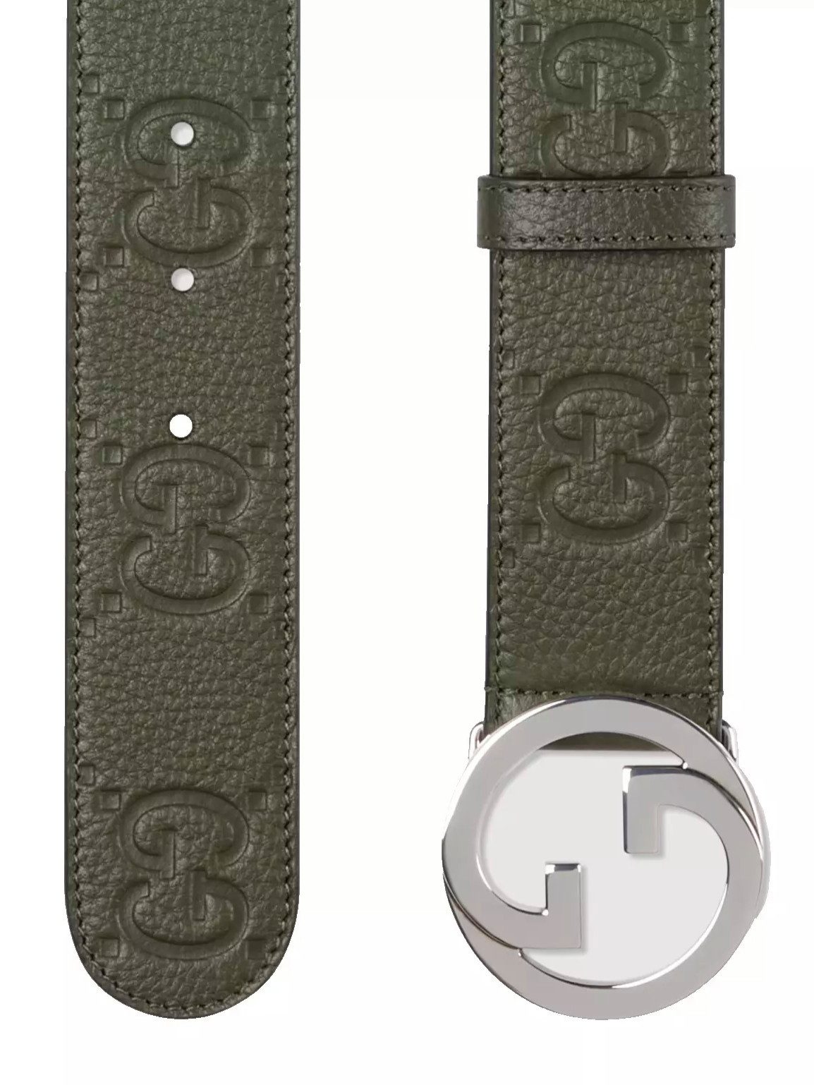 GUCCI Ledergürtel Gürtel GG Belt Interlocking Schnalle GG Buckle mit Staub Tasche Unisex Doppel-G-Schnalle und Supreme Monogramm
