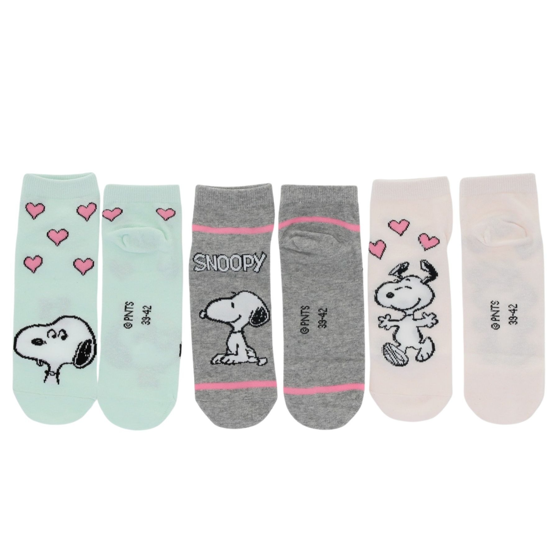 Snoopy Sneakersocken Sneaker-Socken 3er-Pack für Damen – Bequem & Stylisch